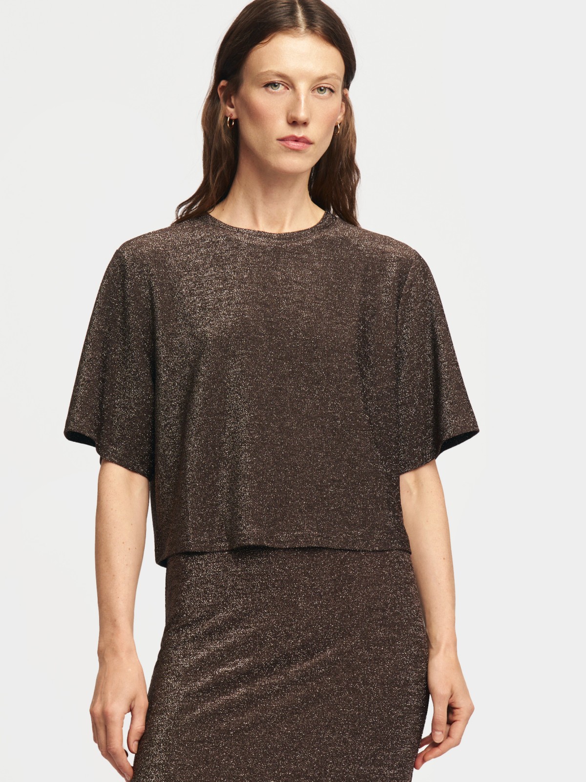 Футболка-топ с люрексом