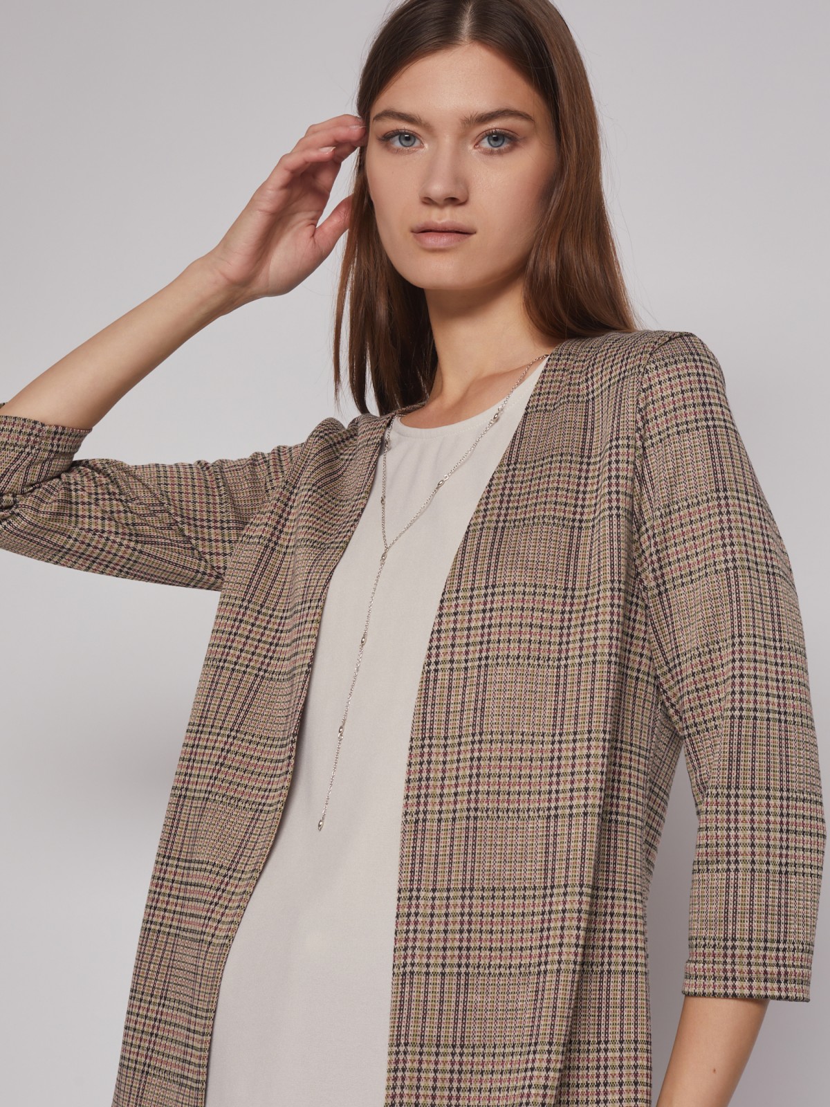 Комбинированный джемпер с имитацией кардигана