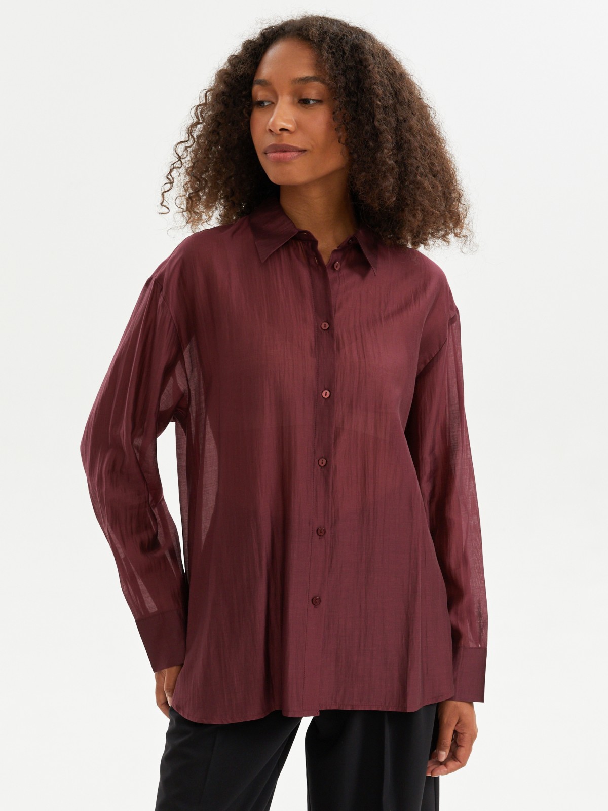 Однотонная рубашка из органзы