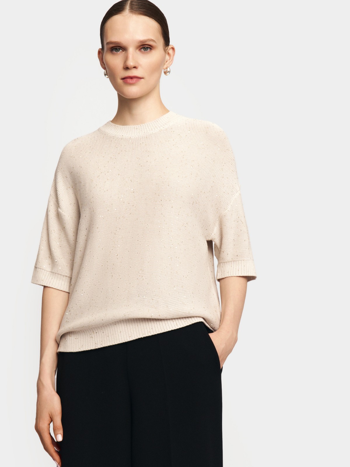 Вязаный джемпер с пайетками