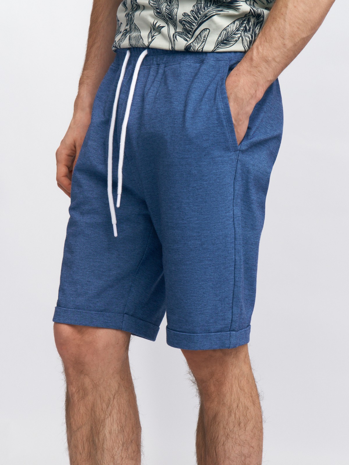 Трикотажные шорты из хлопка с отворотами