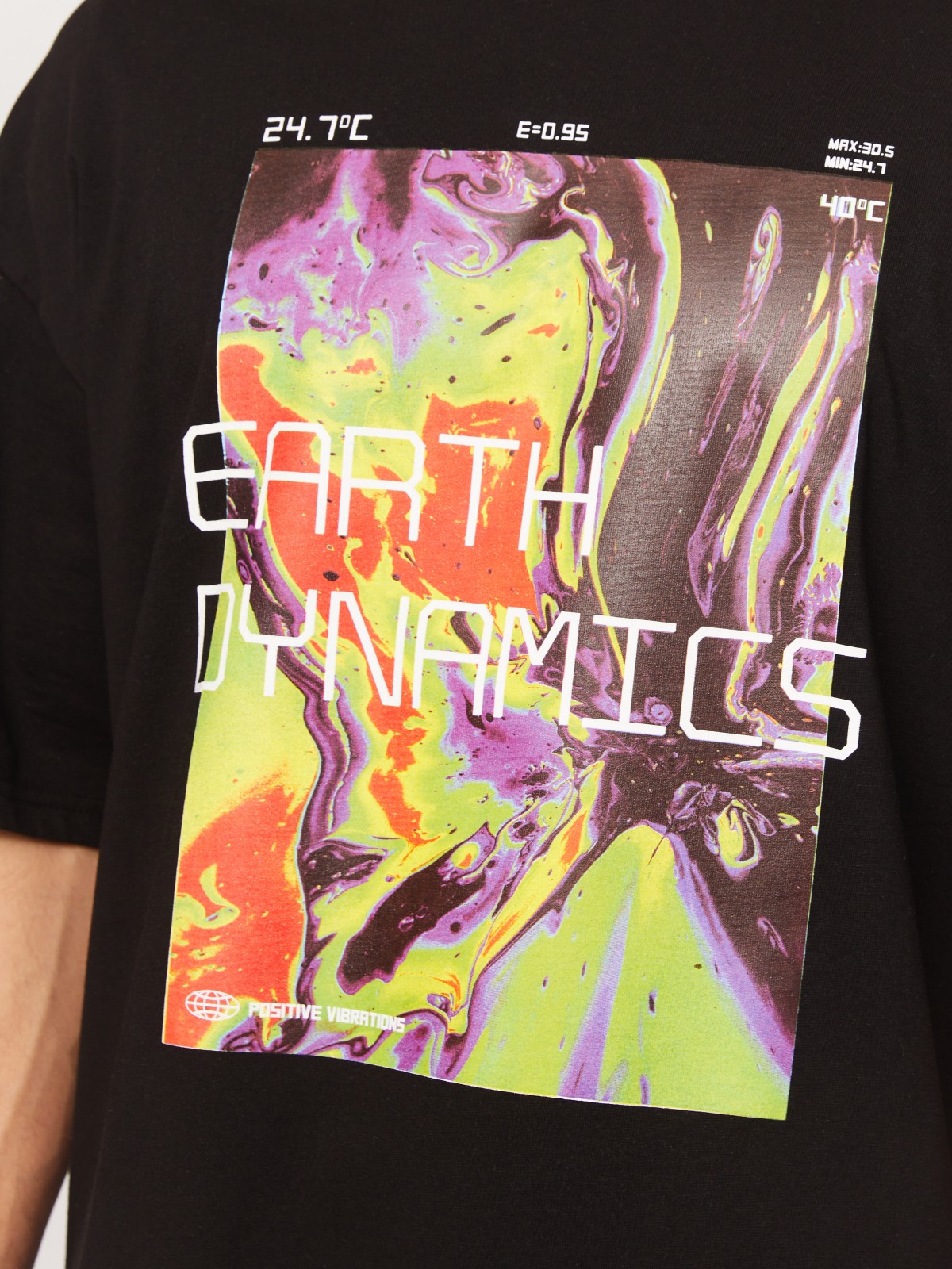 Футболка оверсайз из хлопка с принтом