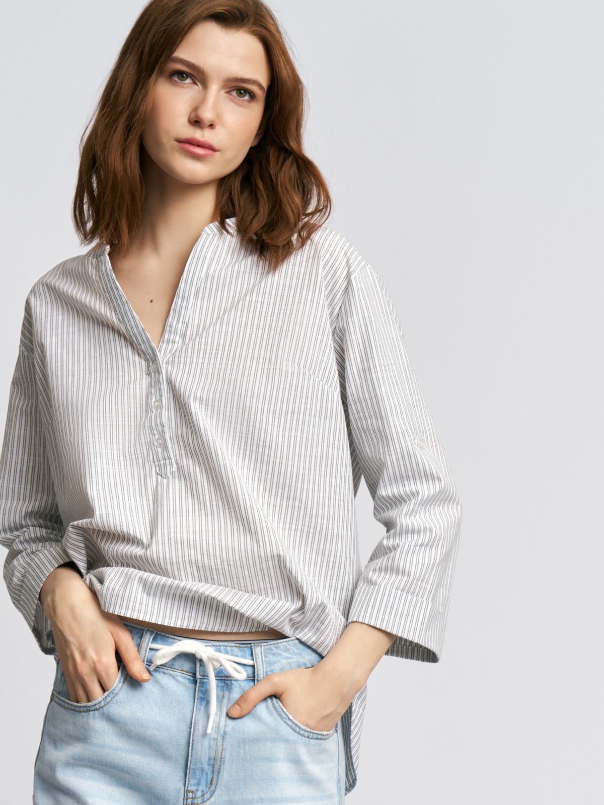 Блузка из хлопка в полоску