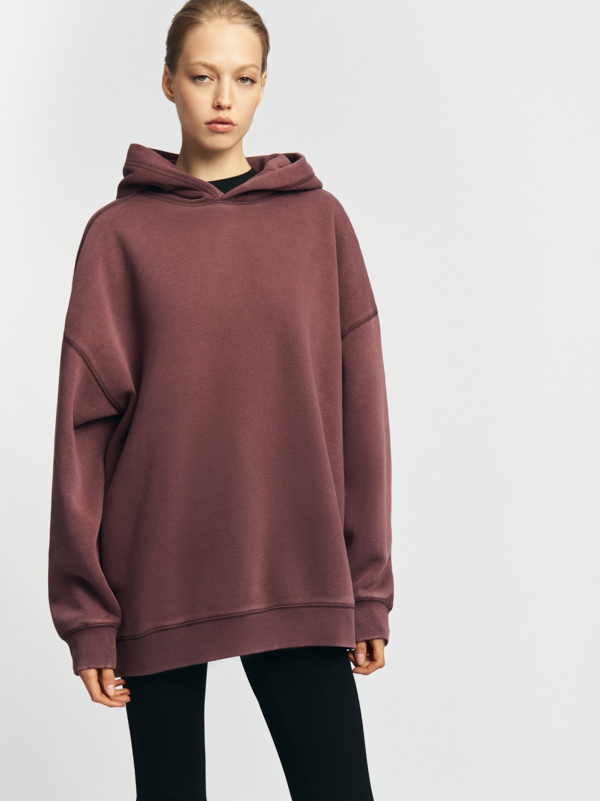 Трикотажный худи с варёным эффектом