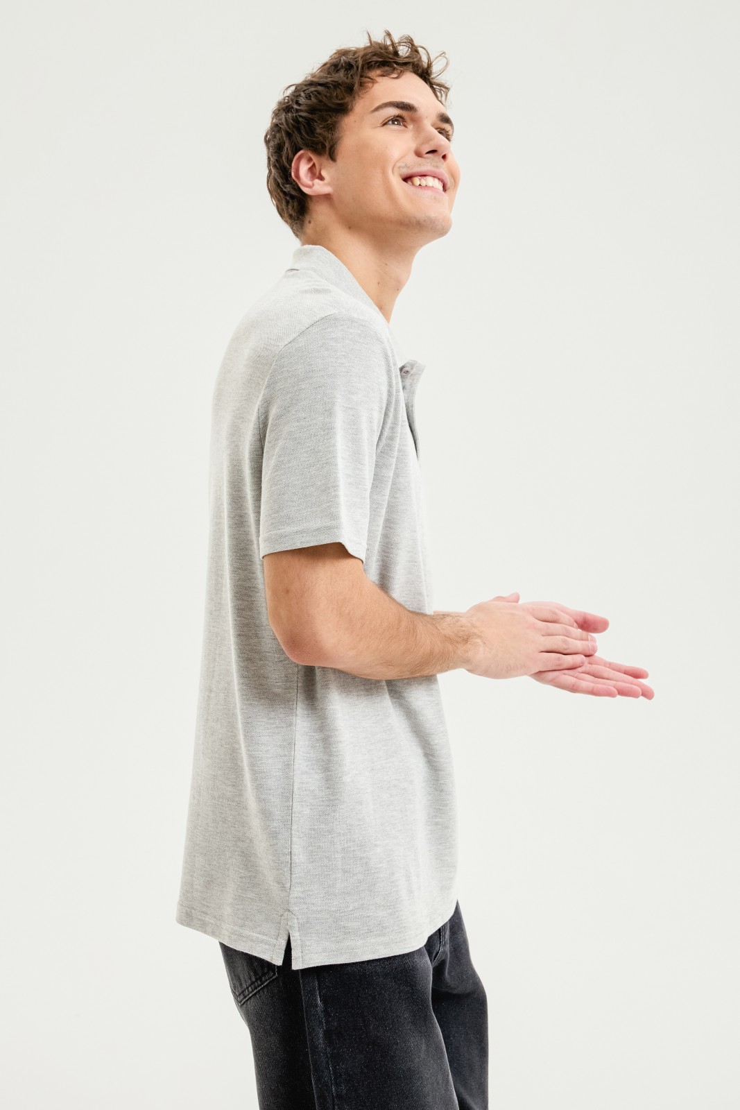 Футболка поло из хлопка однотонная