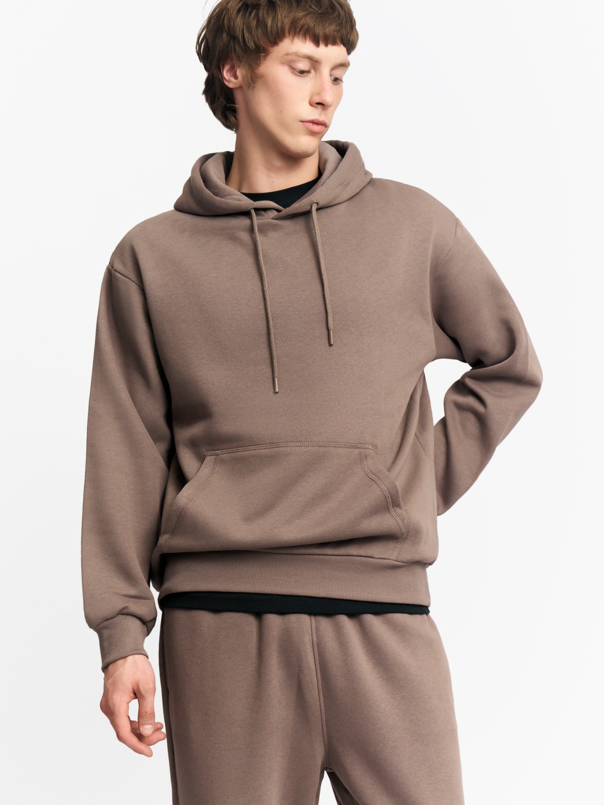 Утеплённый худи с капюшоном и начёсом