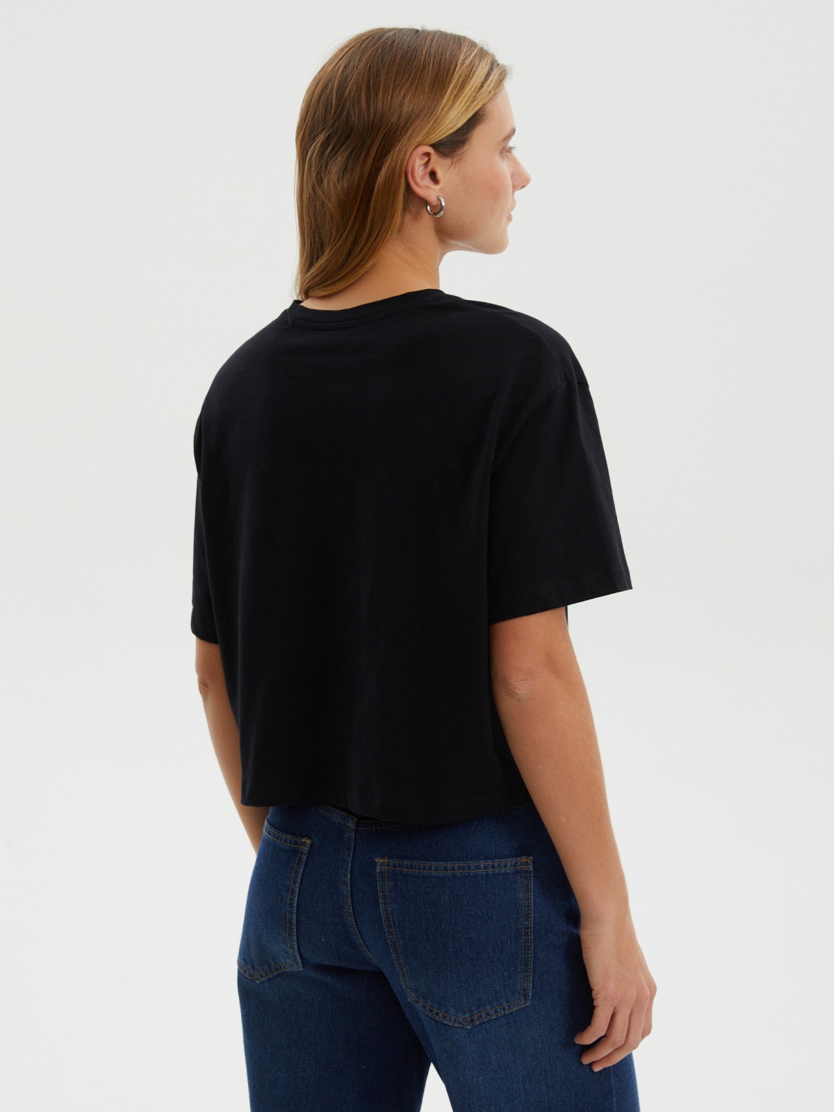 Футболка-топ из хлопка с коротким рукавом