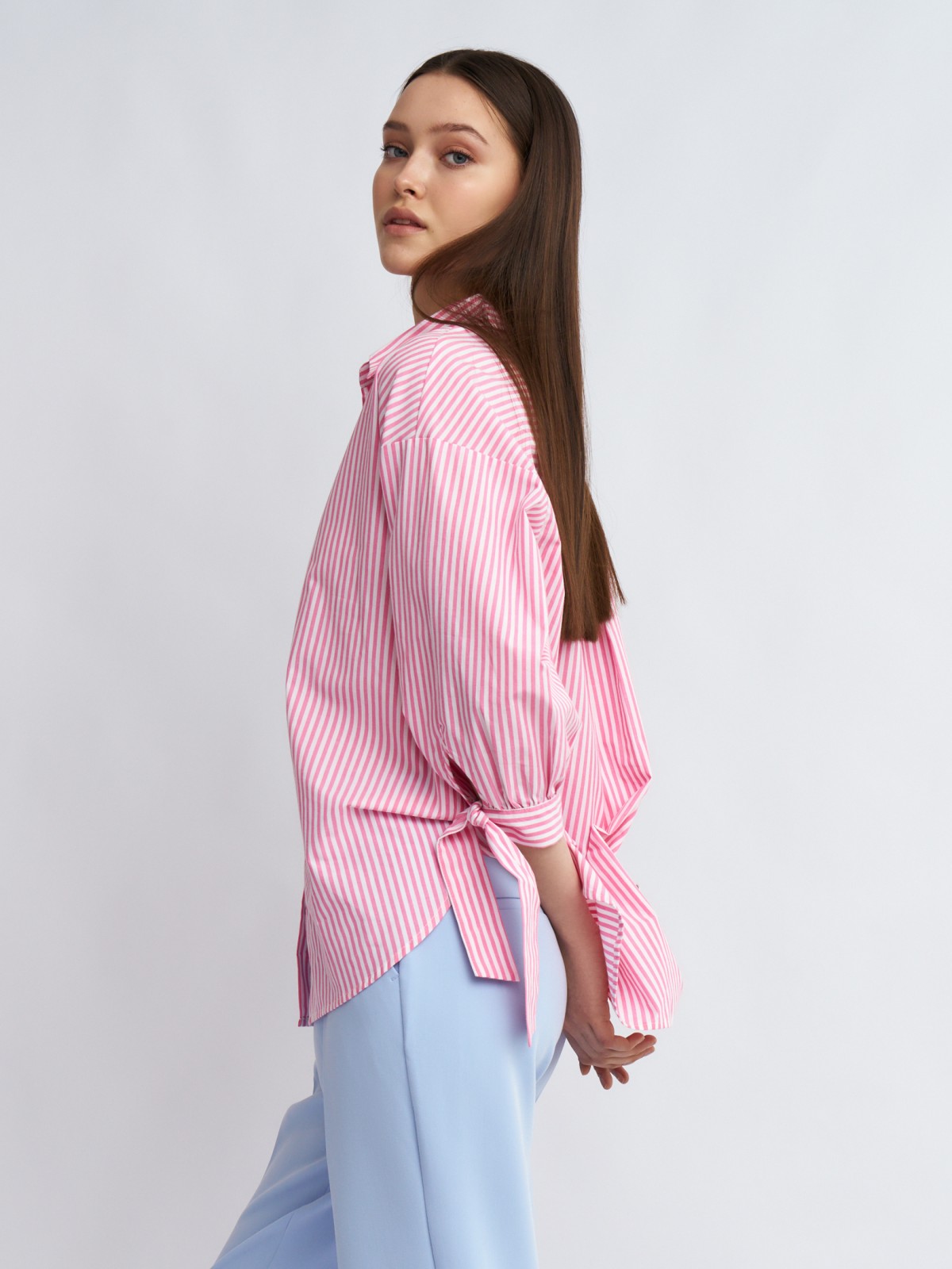 Рубашка из хлопка с акцентными манжетами