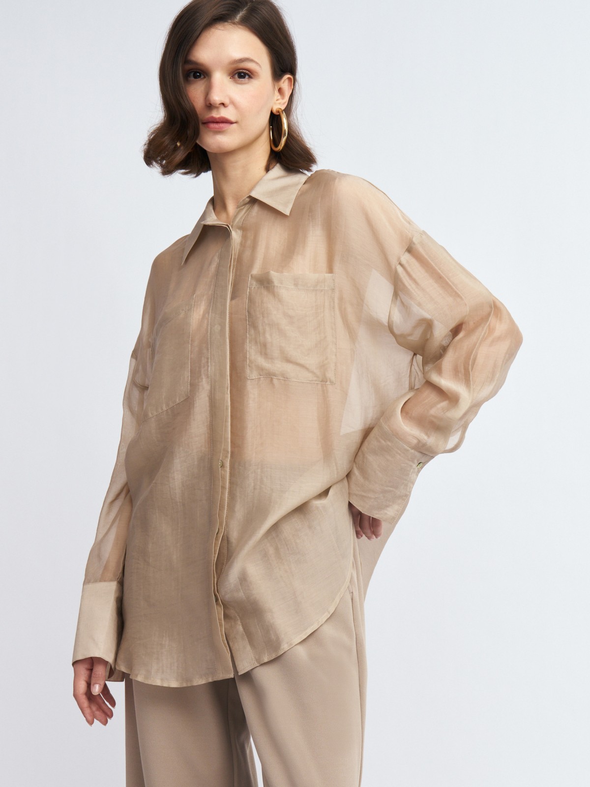 Рубашка оверсайз с нагрудными карманами