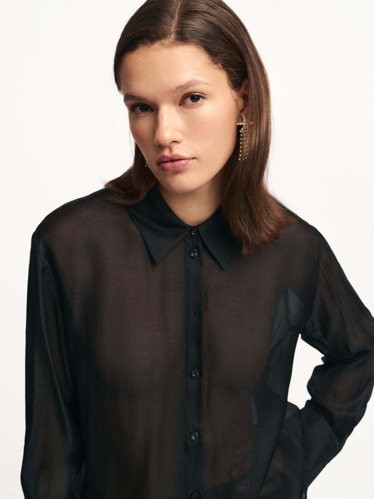 Полупрозрачная рубашка из органзы