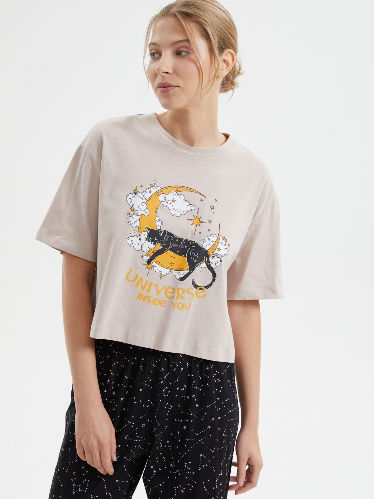 Футболка из хлопка с принтом