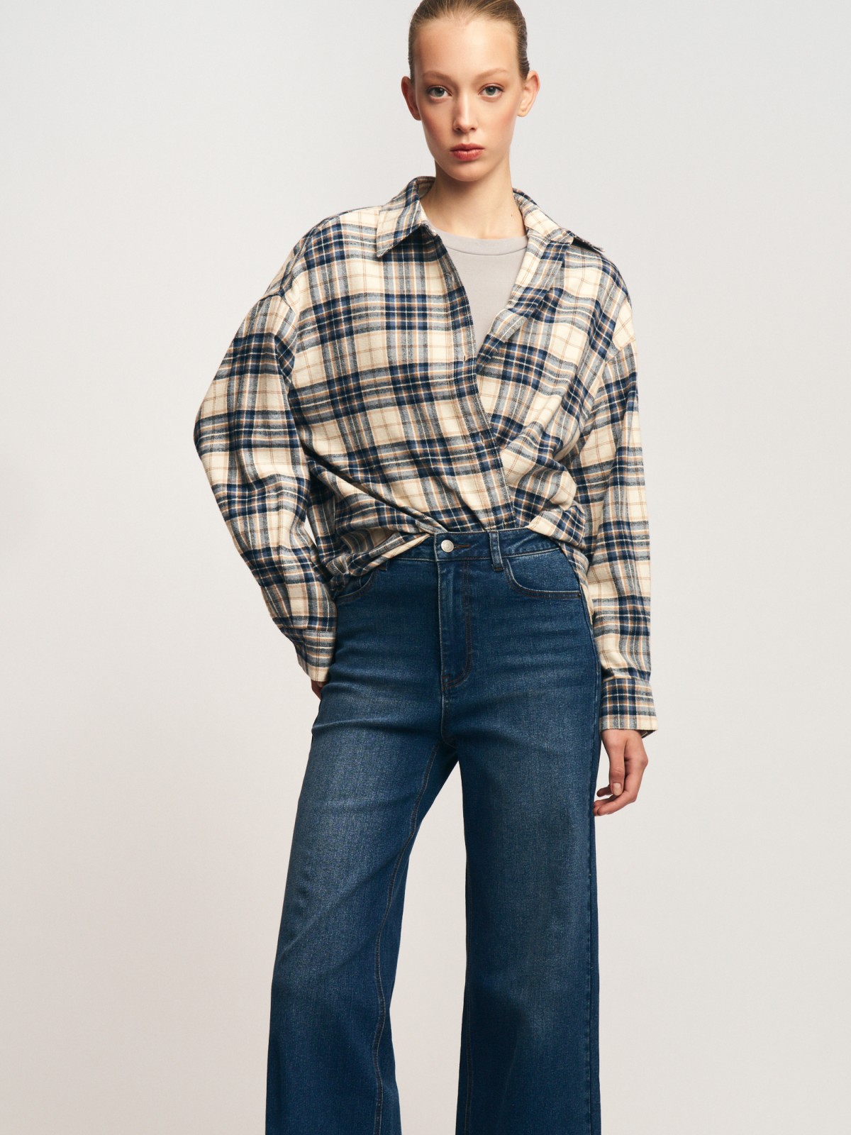 Фланелевая рубашка из хлопка в клетку