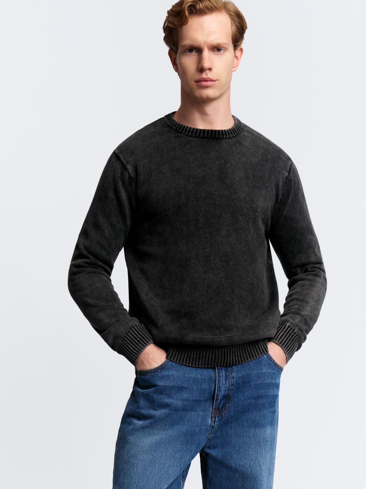 Тонкий трикотажный джемпер из хлопка