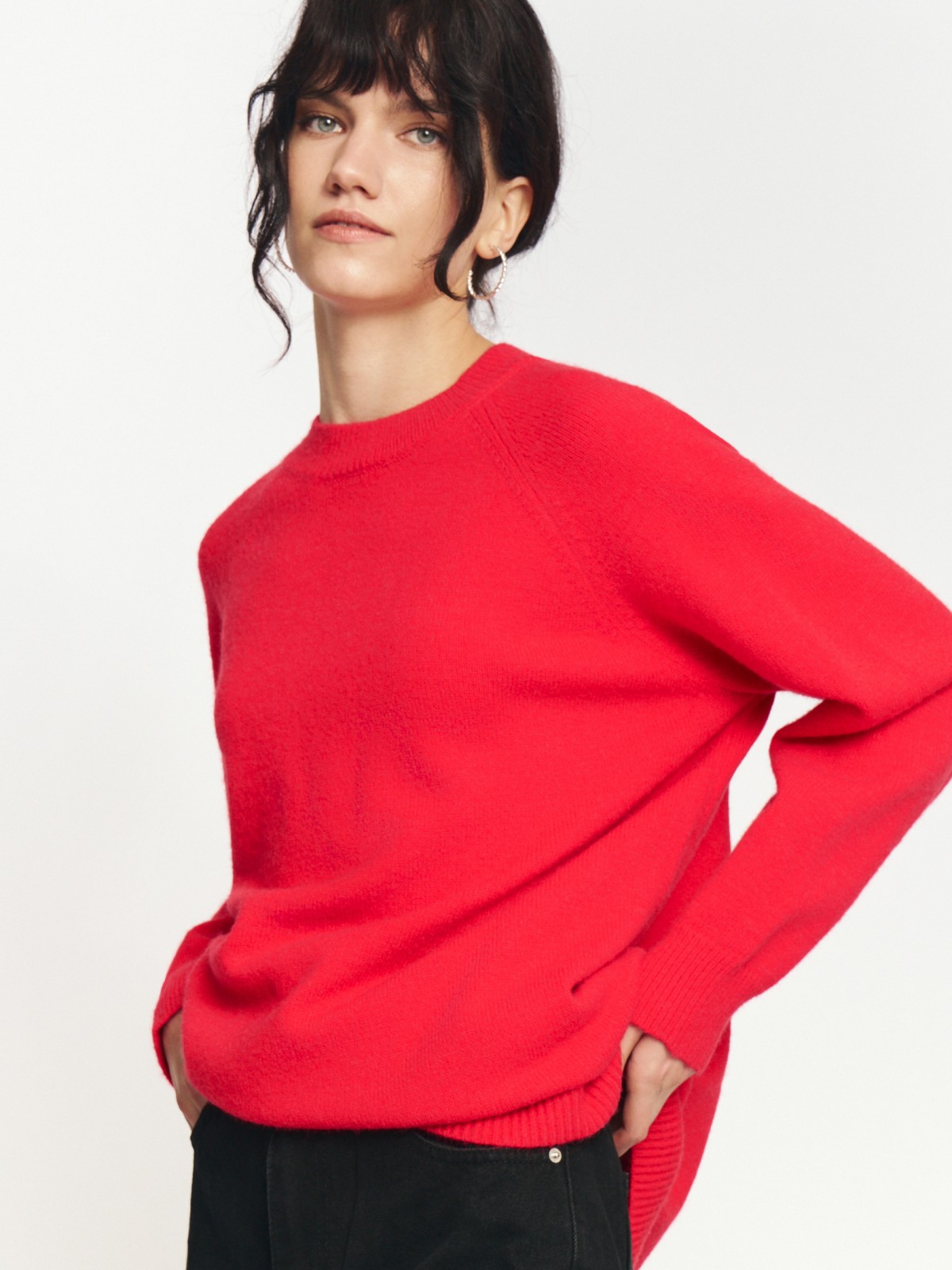 Вязаный джемпер оверсайз силуэта