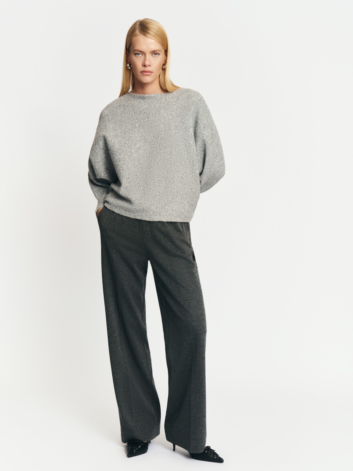 Вязаный джемпер с рукавом летучая мышь