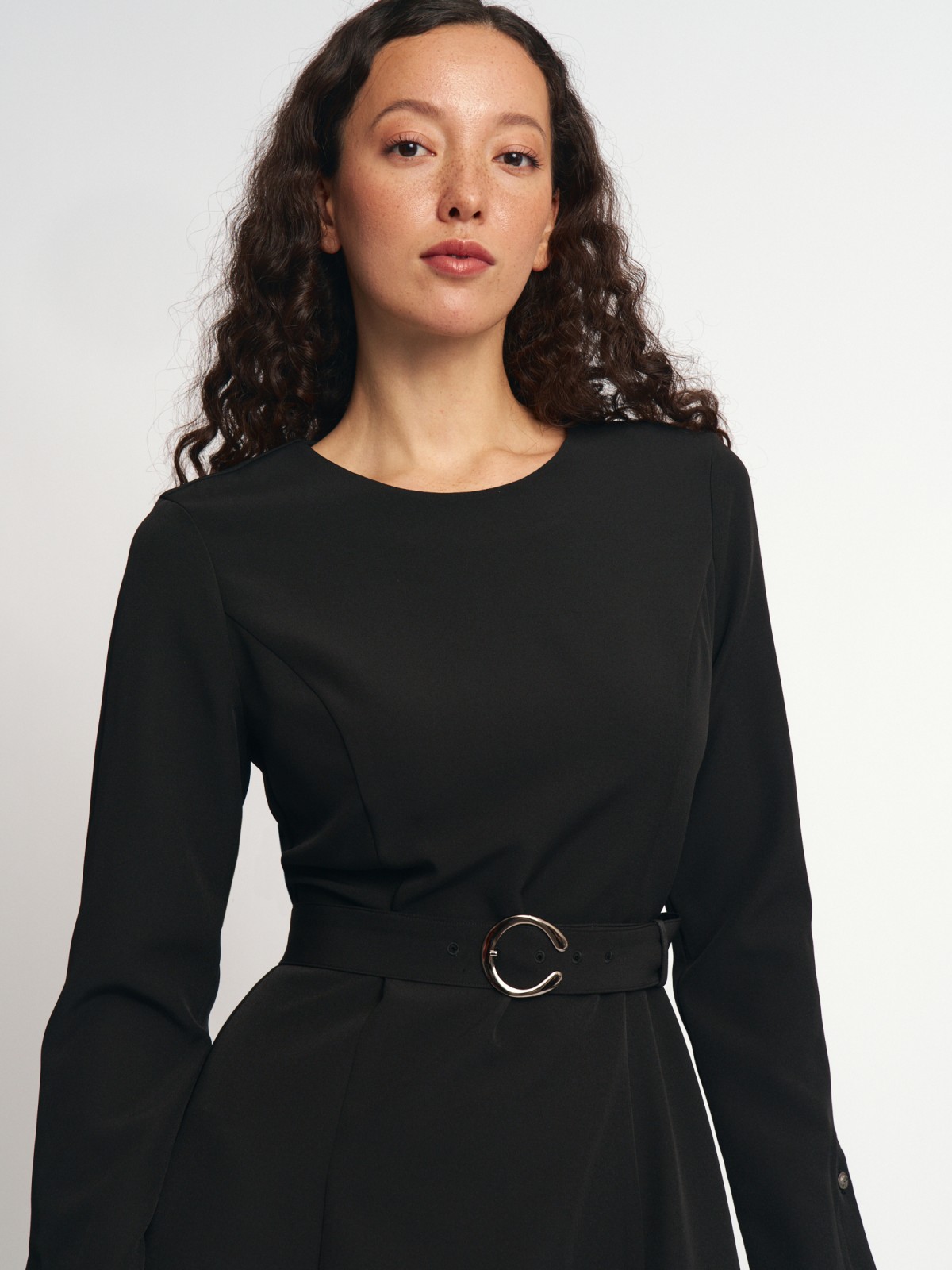 Платье миди с поясом