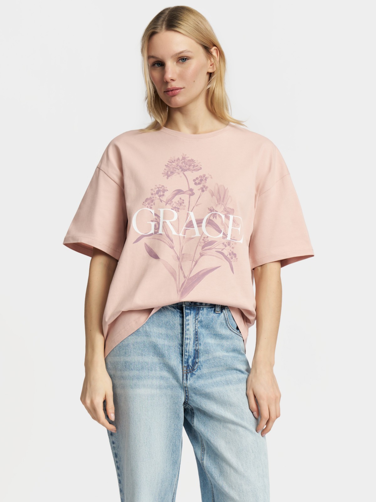 Футболка оверсайз из хлопка с принтом