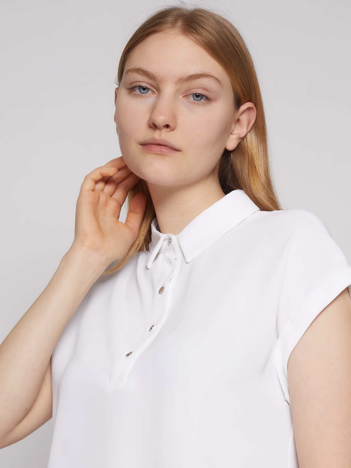 Блузка с коротким рукавом zolla 22213128Y012, цвет белый, размер XS - фото 5