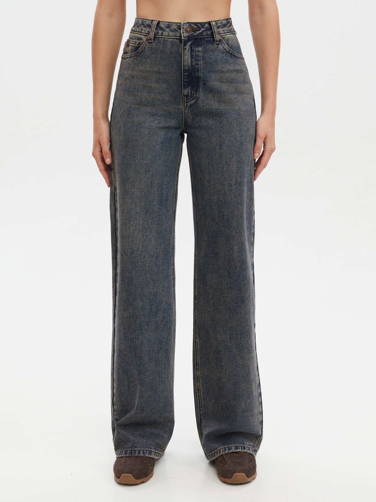 Джинсы силуэта Wide с высокой посадкой