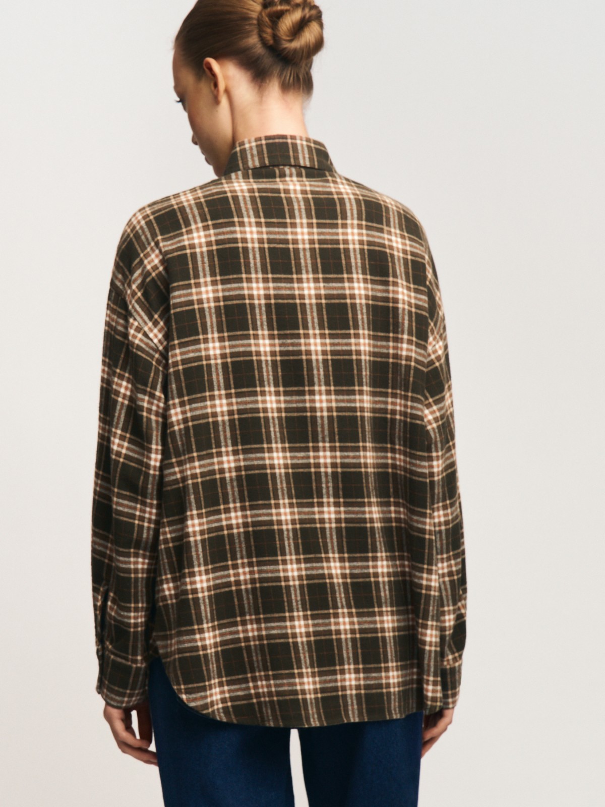 Фланелевая рубашка из хлопка в клетку