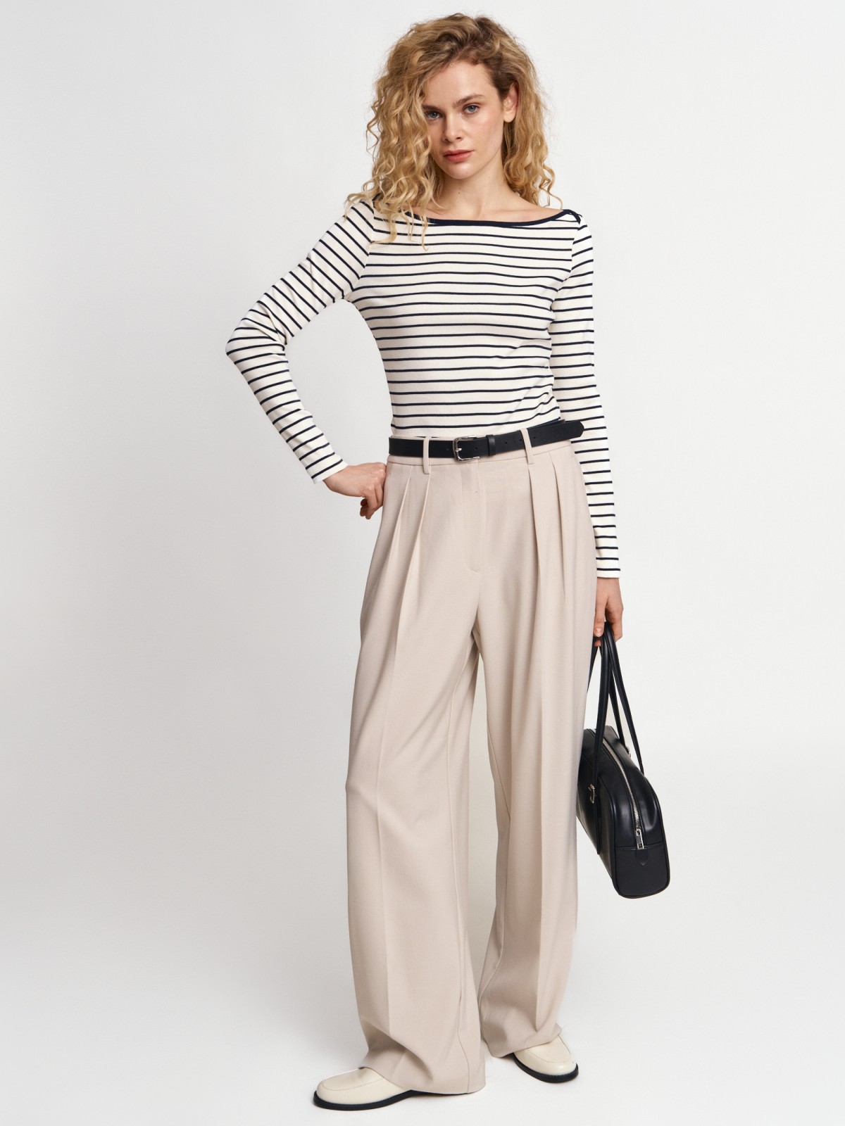 Лонгслив из хлопка в полоску