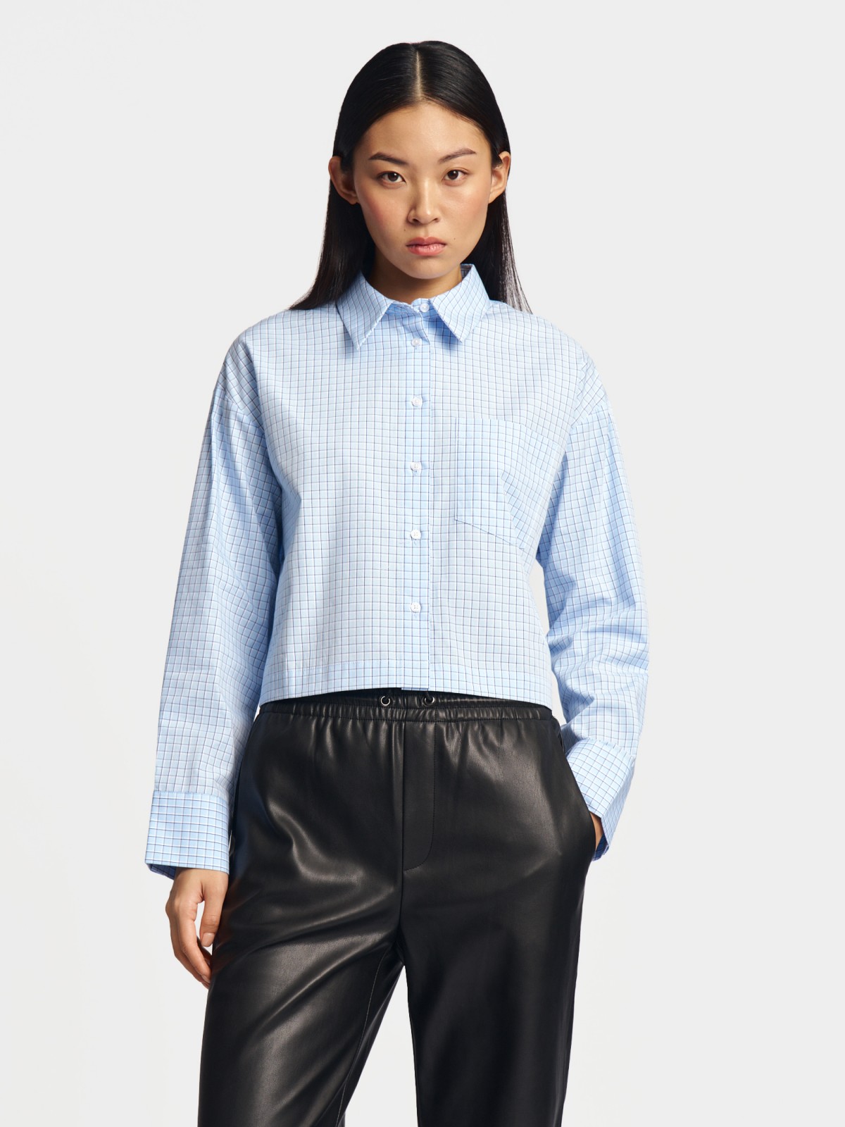 Укороченная рубашка из хлопка