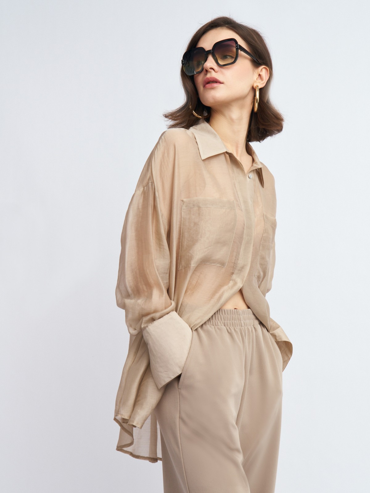 Рубашка оверсайз с нагрудными карманами