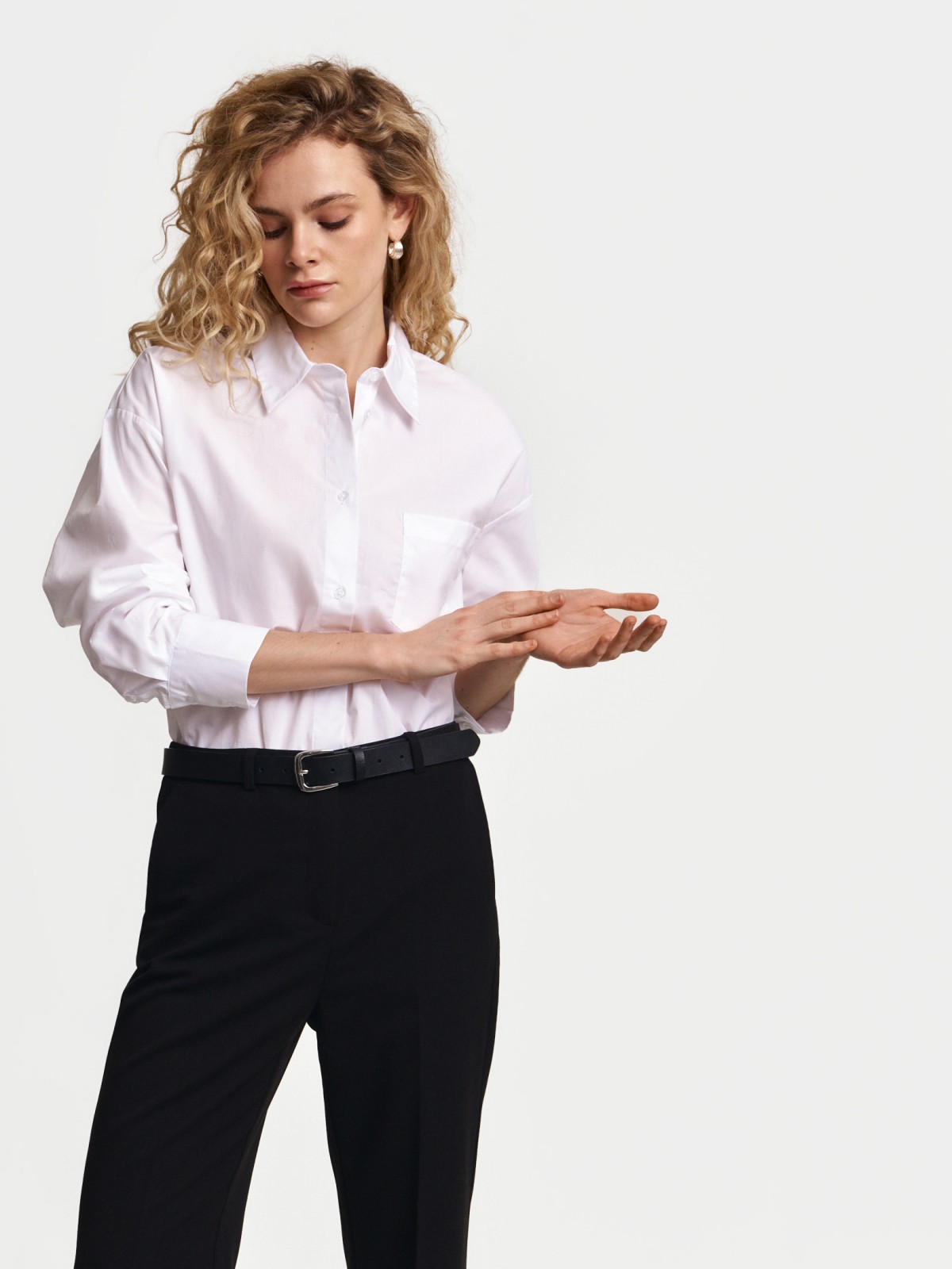 Рубашка оверсайз силуэта из хлопка