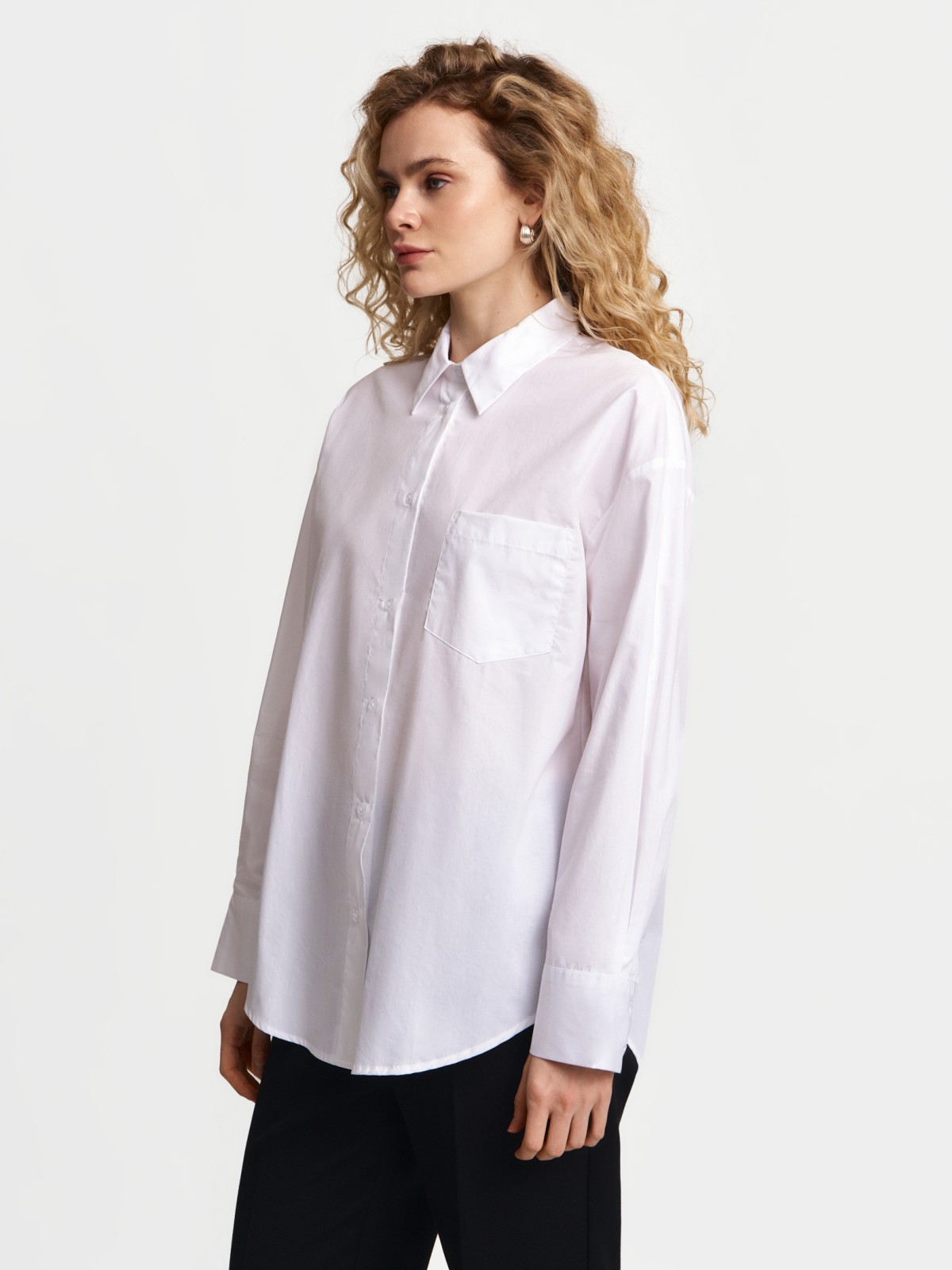 Рубашка оверсайз силуэта из хлопка