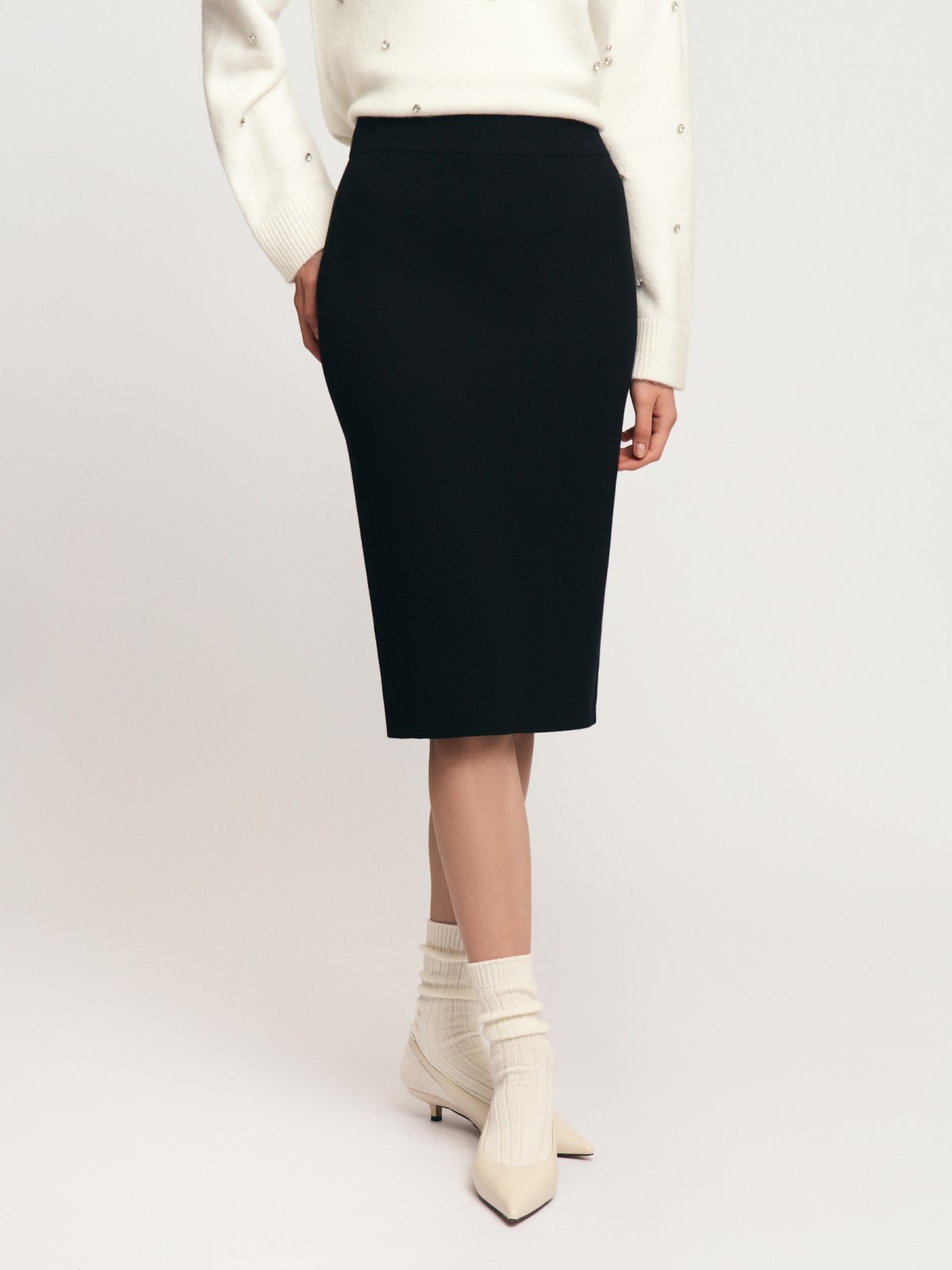 Трикотажная юбка-карандаш на резинке