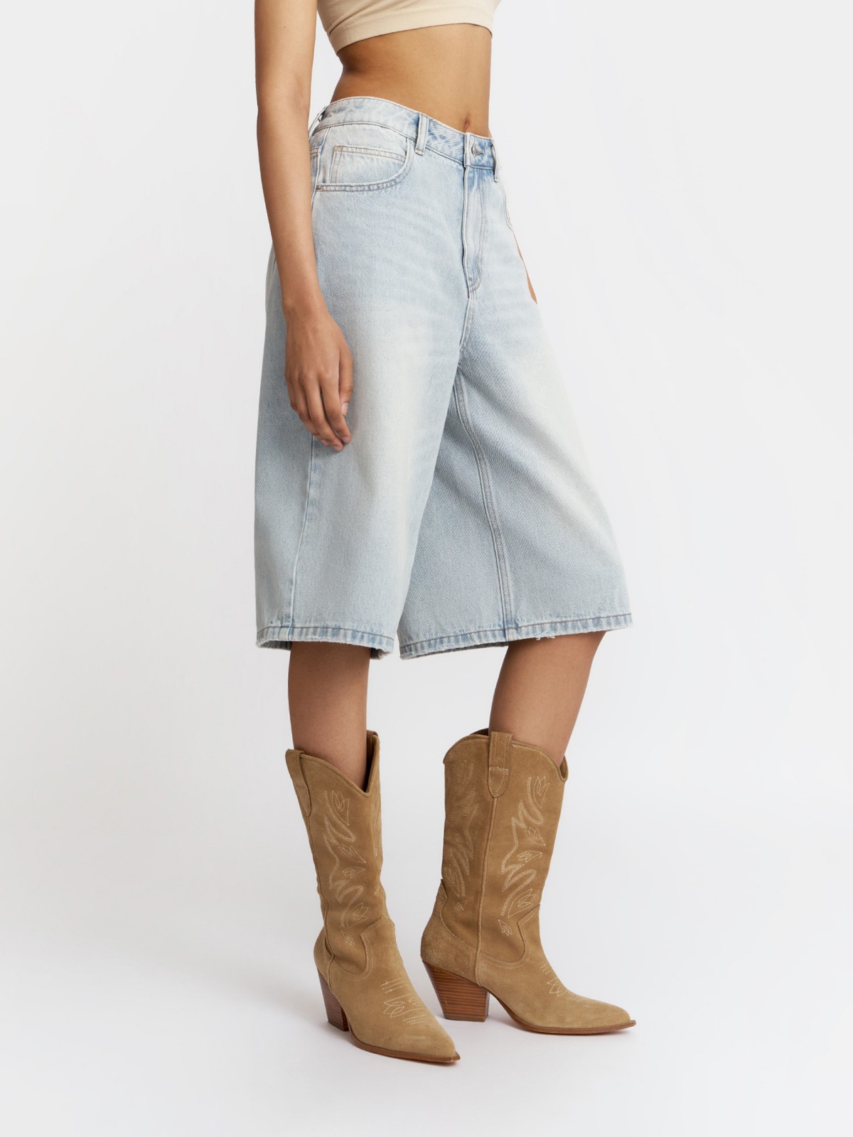 Брюки джинсовые короткие