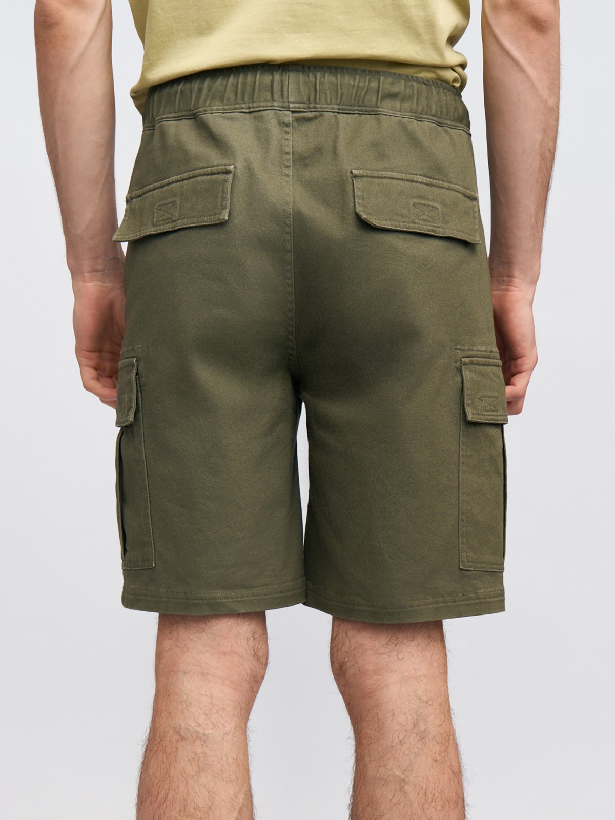 Шорты из хлопка на резинке с карманами карго