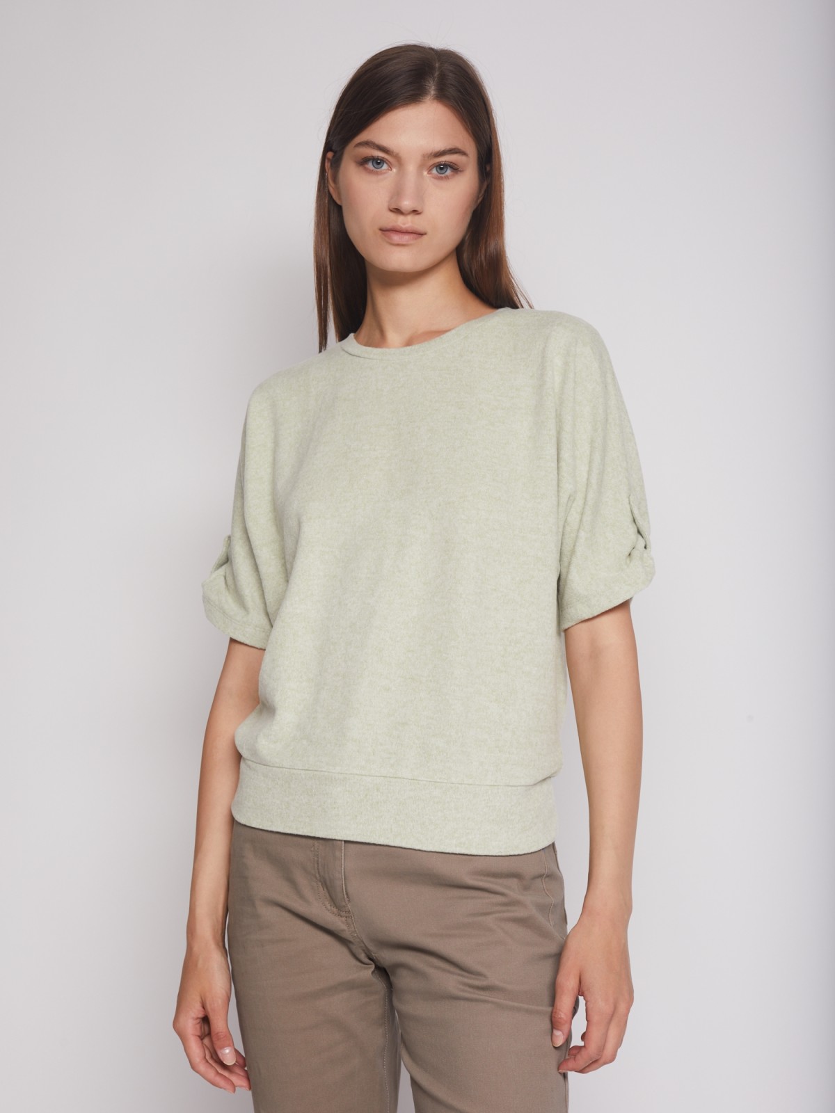 Джемпер с декоративными подхватами