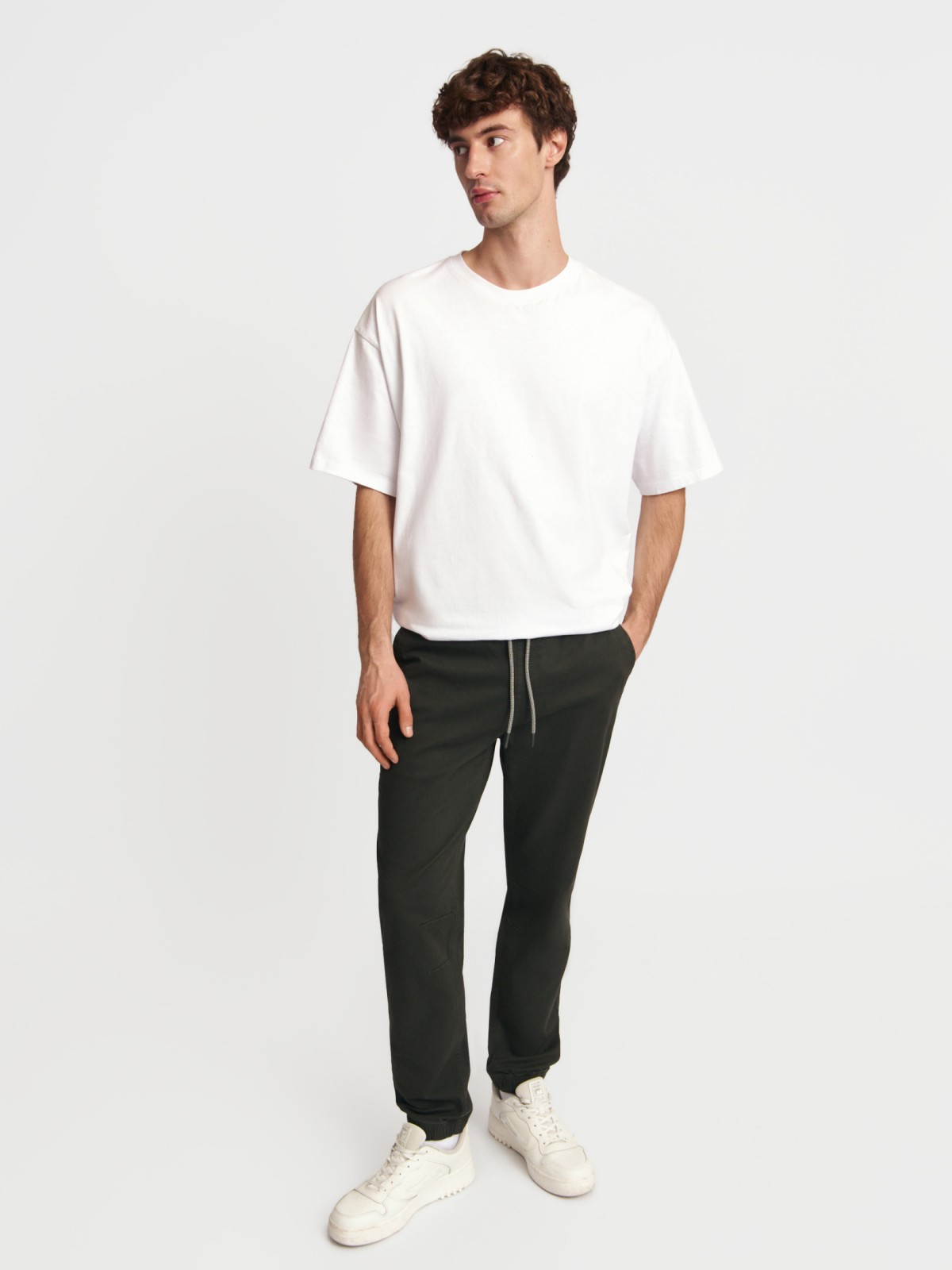 Брюки-джоггеры из хлопка на резинке