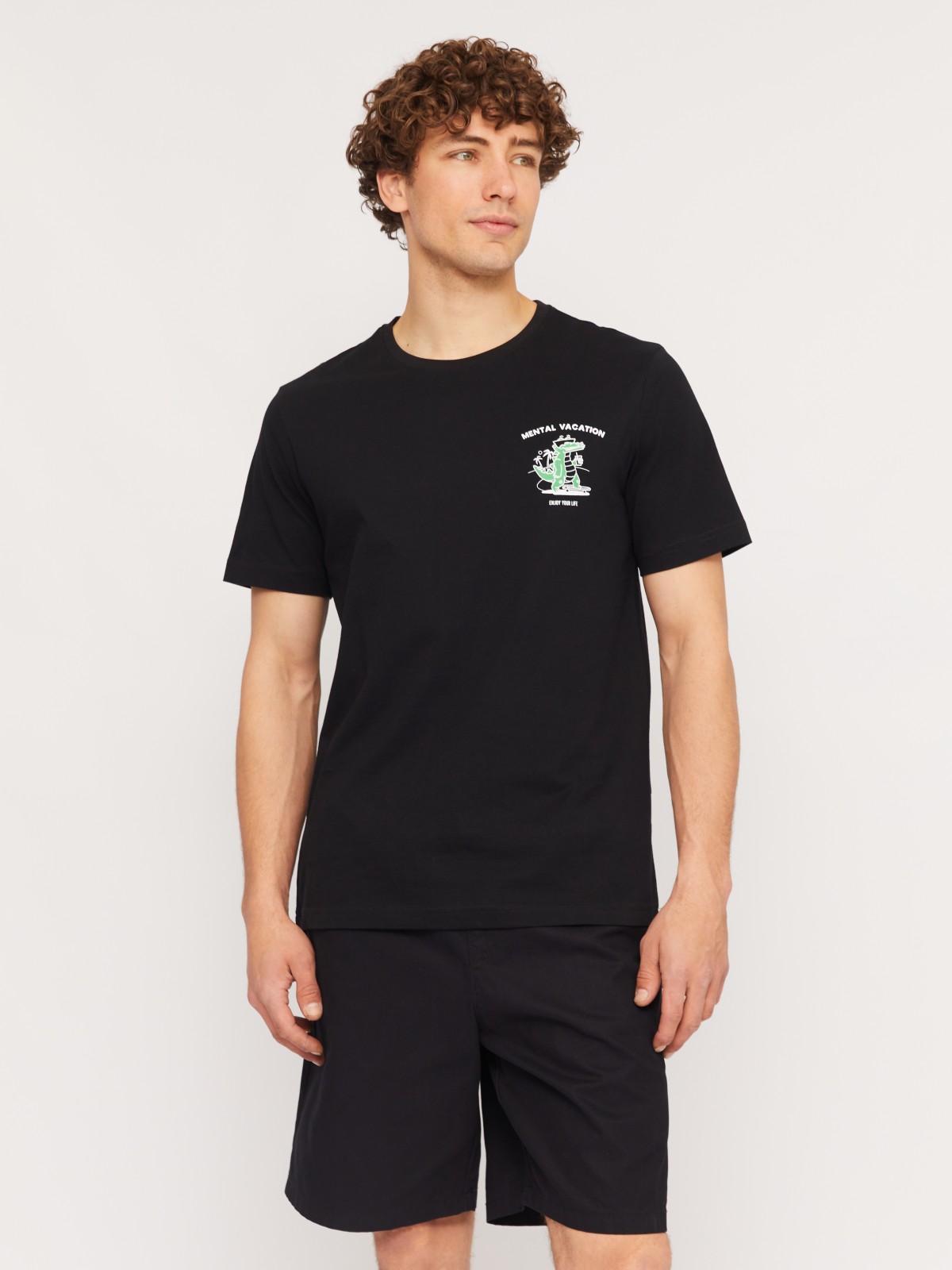 Футболка из хлопка с принтом