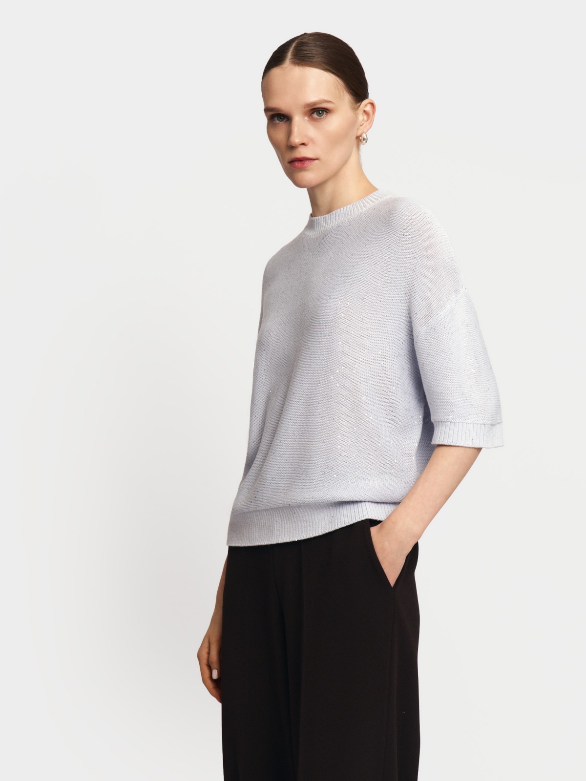 Вязаный джемпер с пайетками