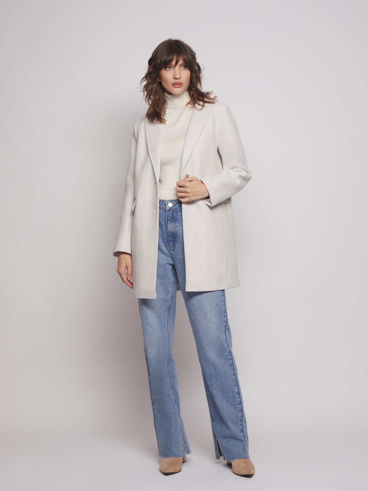 Однобортное пальто-пиджак