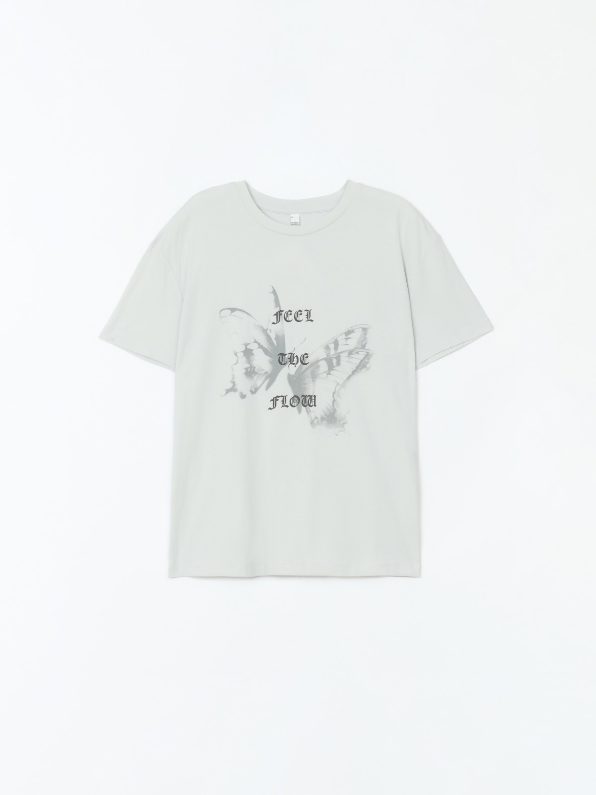 Футболка из хлопка с принтом и надписью