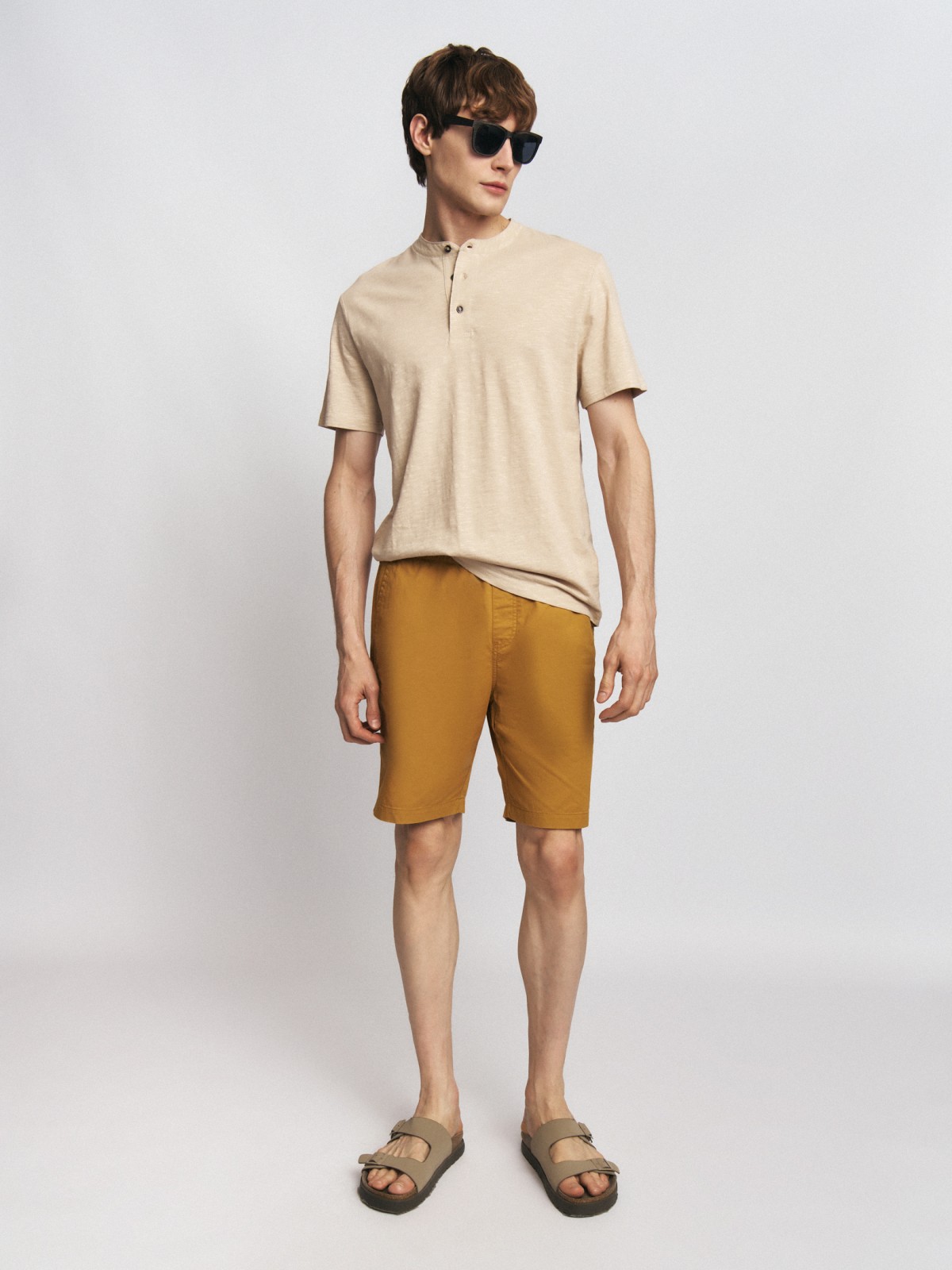 Удлинённые шорты на резинке из хлопка