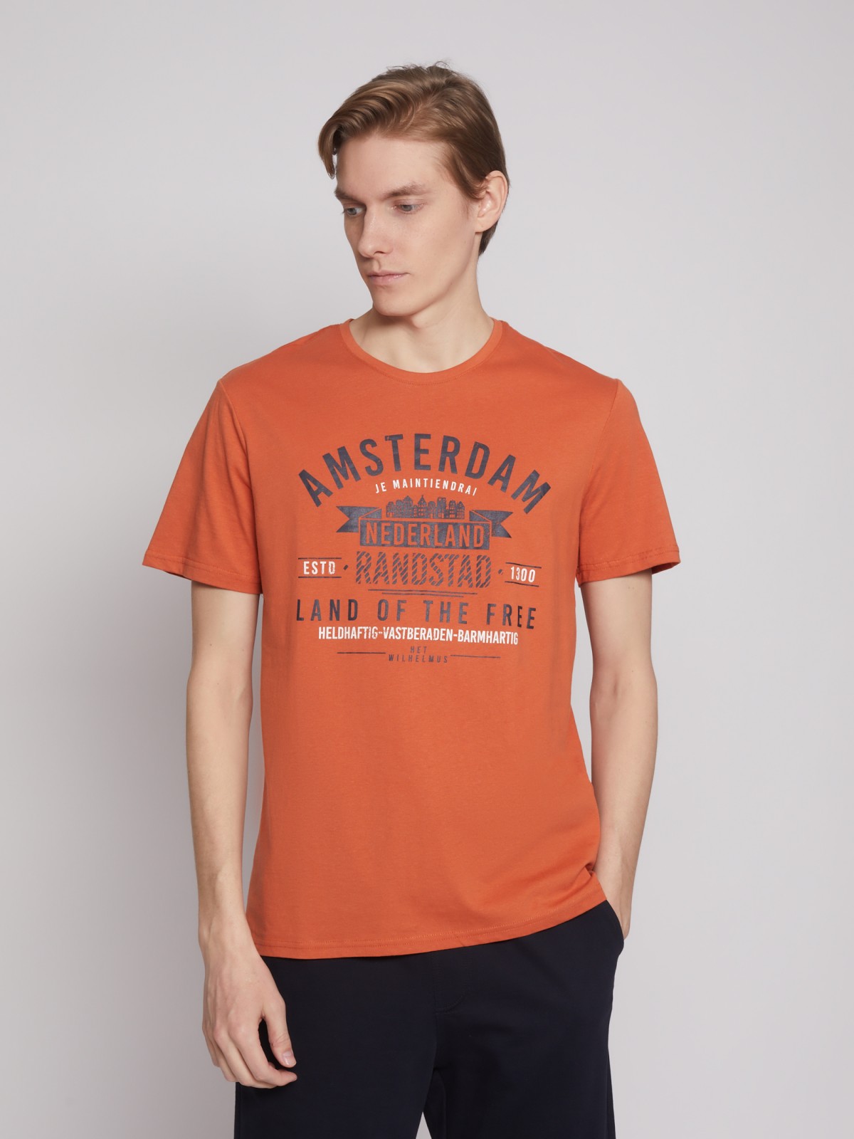 Футболка из хлопка с принтом-надписью