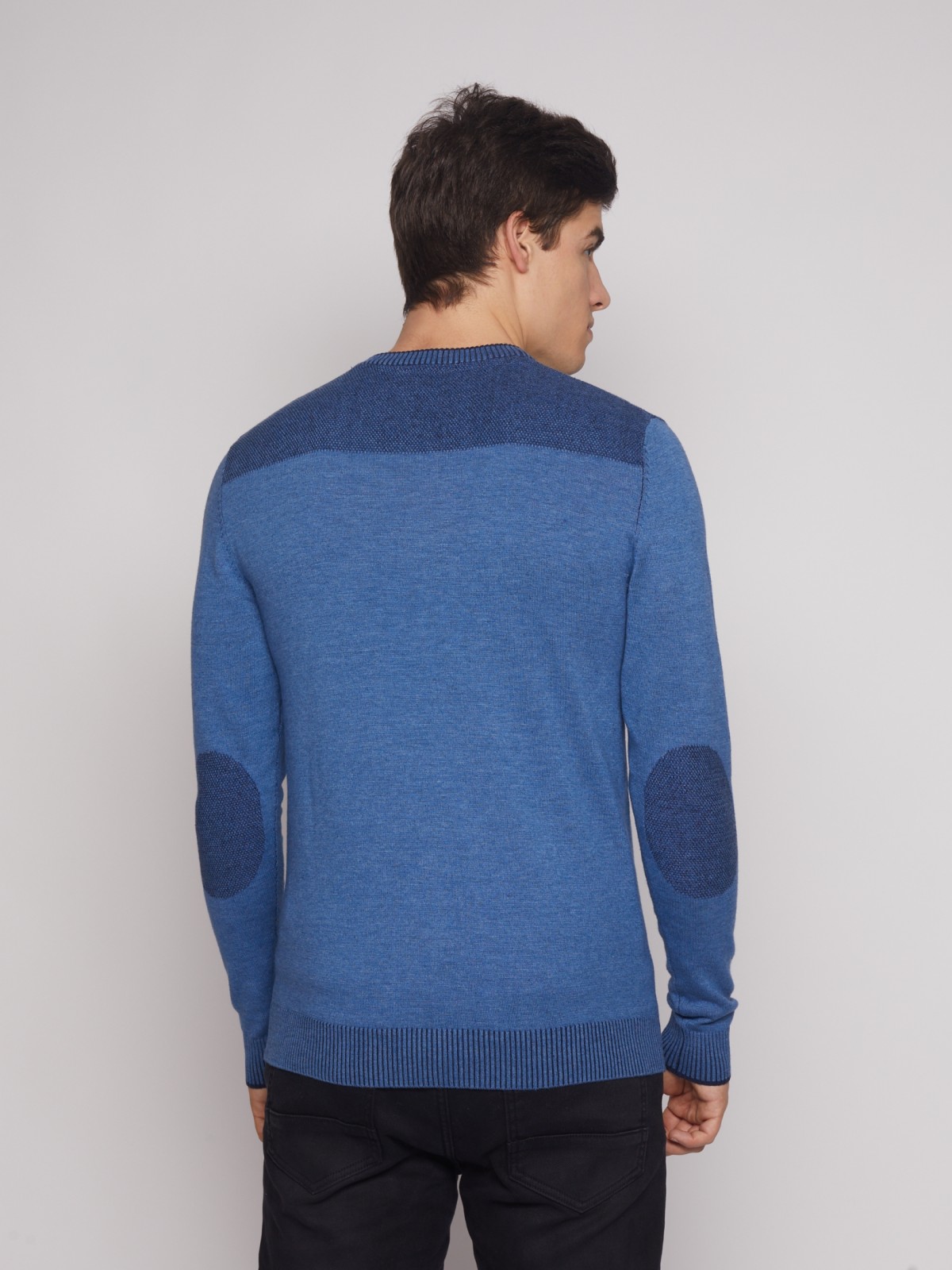 Тонкий вязаный пуловер zolla 012426183043, цвет голубой, размер M - фото 6