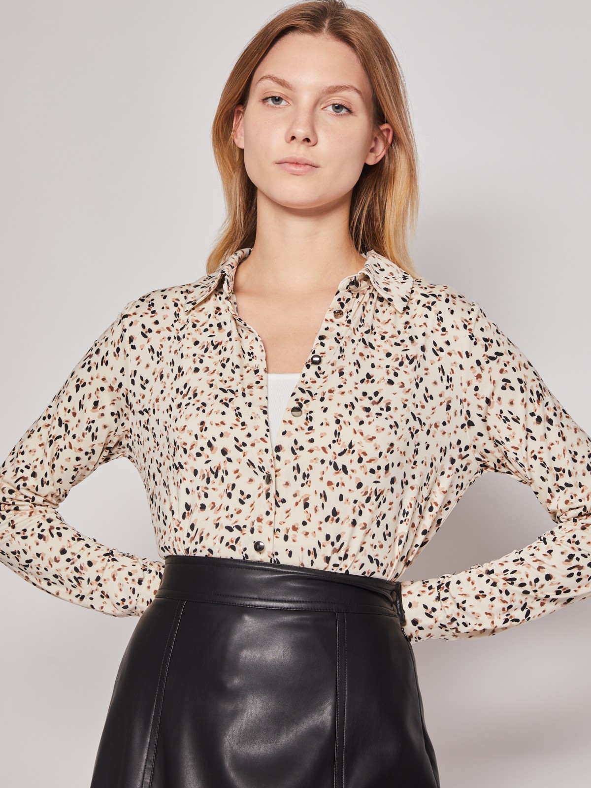 Блузка-рубашка с принтом