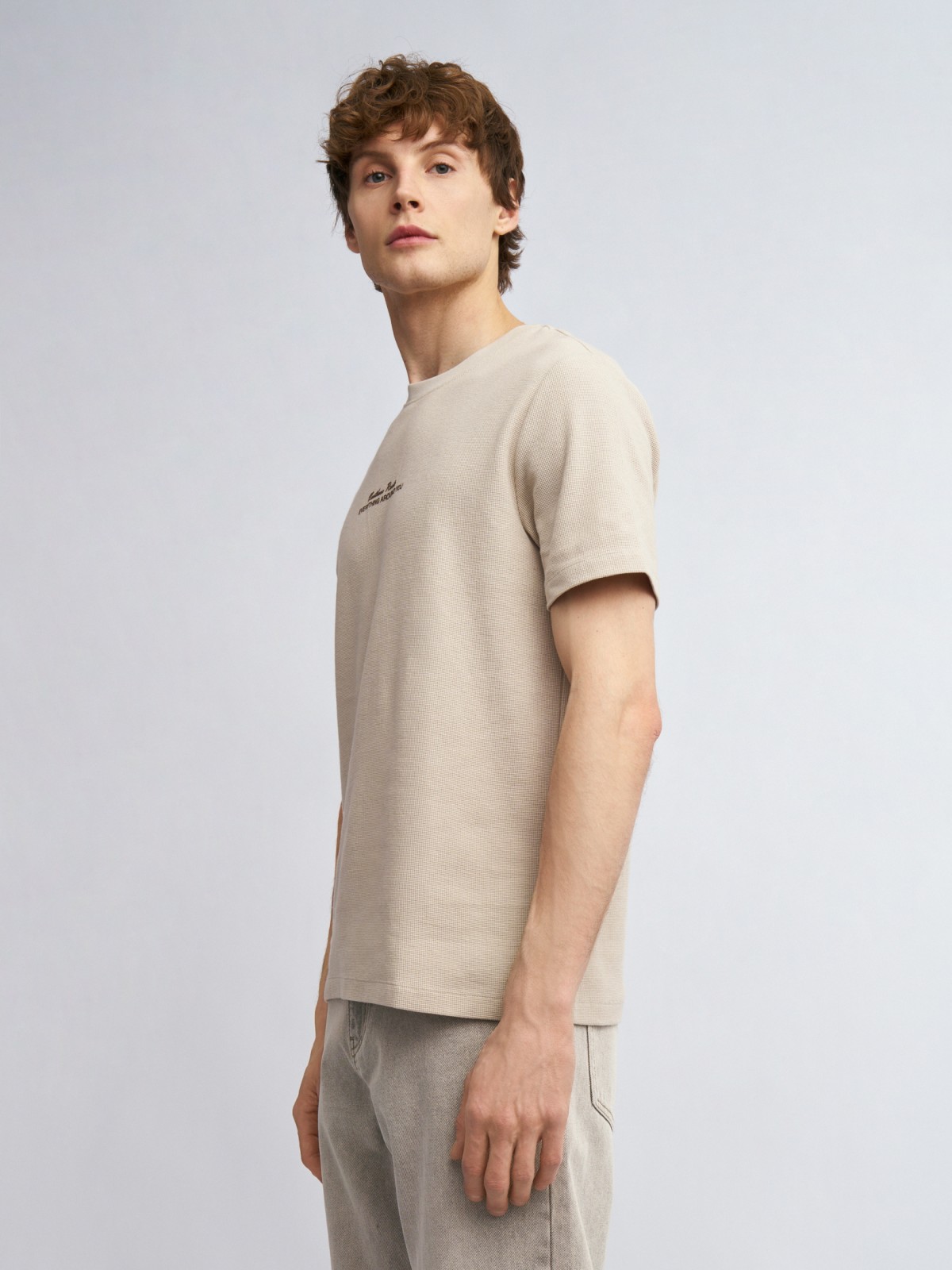 Футболка из хлопка с принтом-надписью