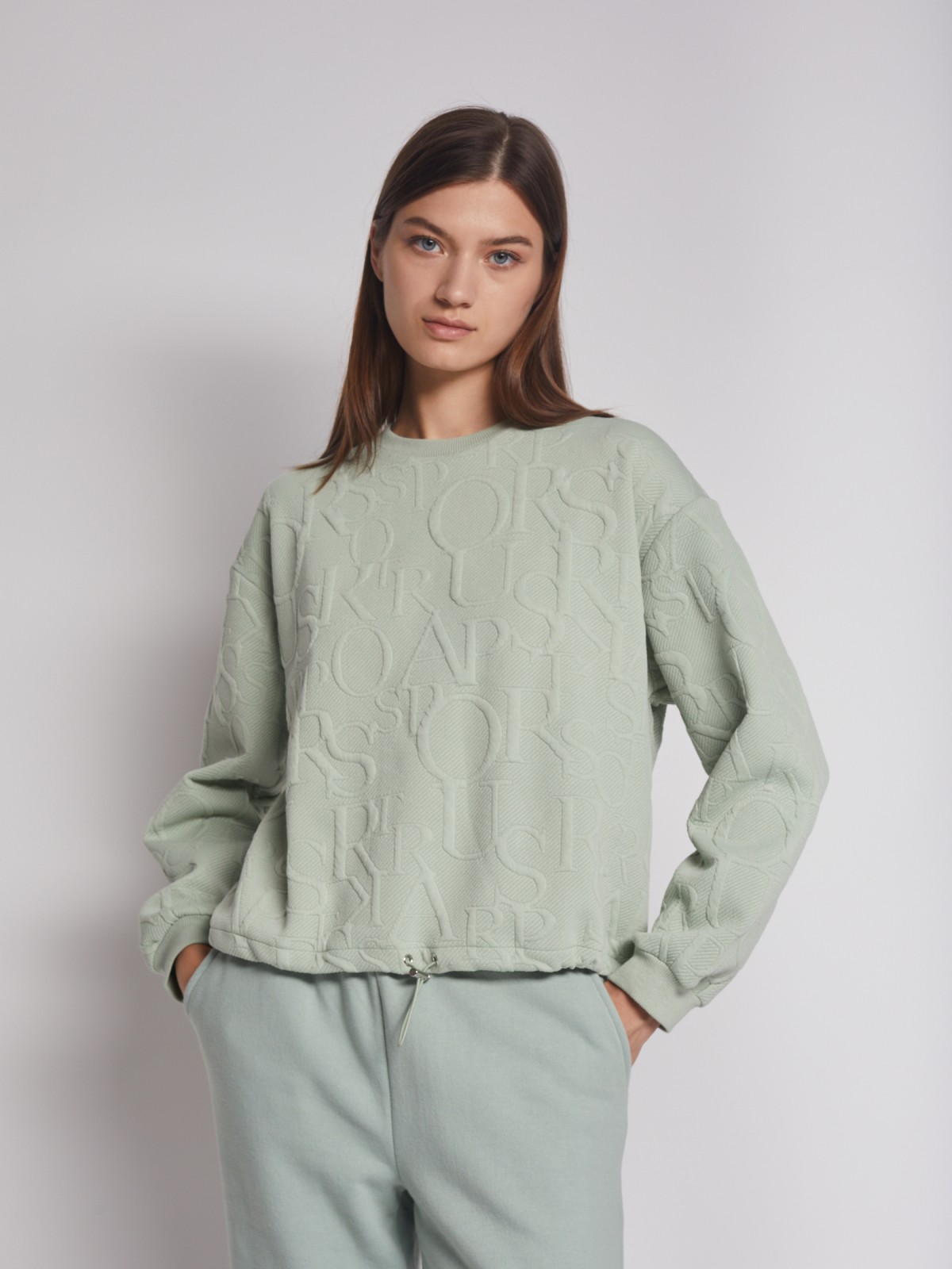 Укороченный свитшот на кулиске