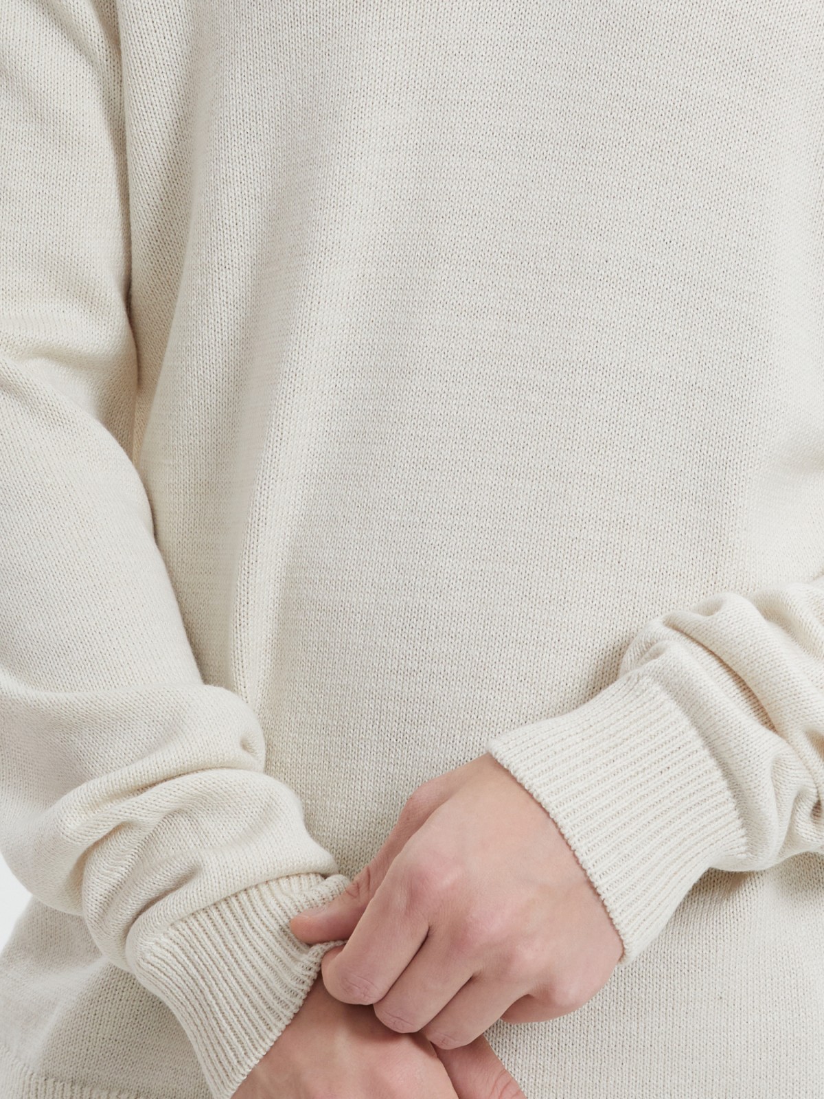 Вязаный джемпер поло с длинным рукавом