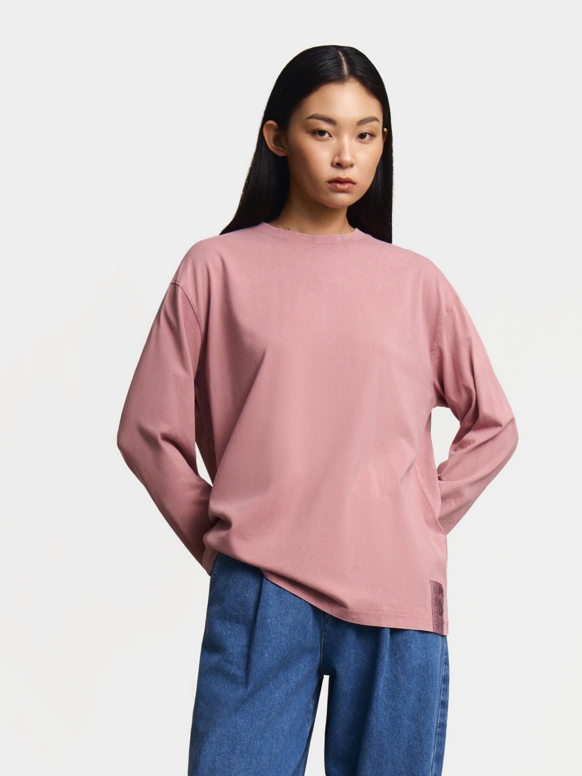 Трикотажный оверсайз лонгслив из хлопка