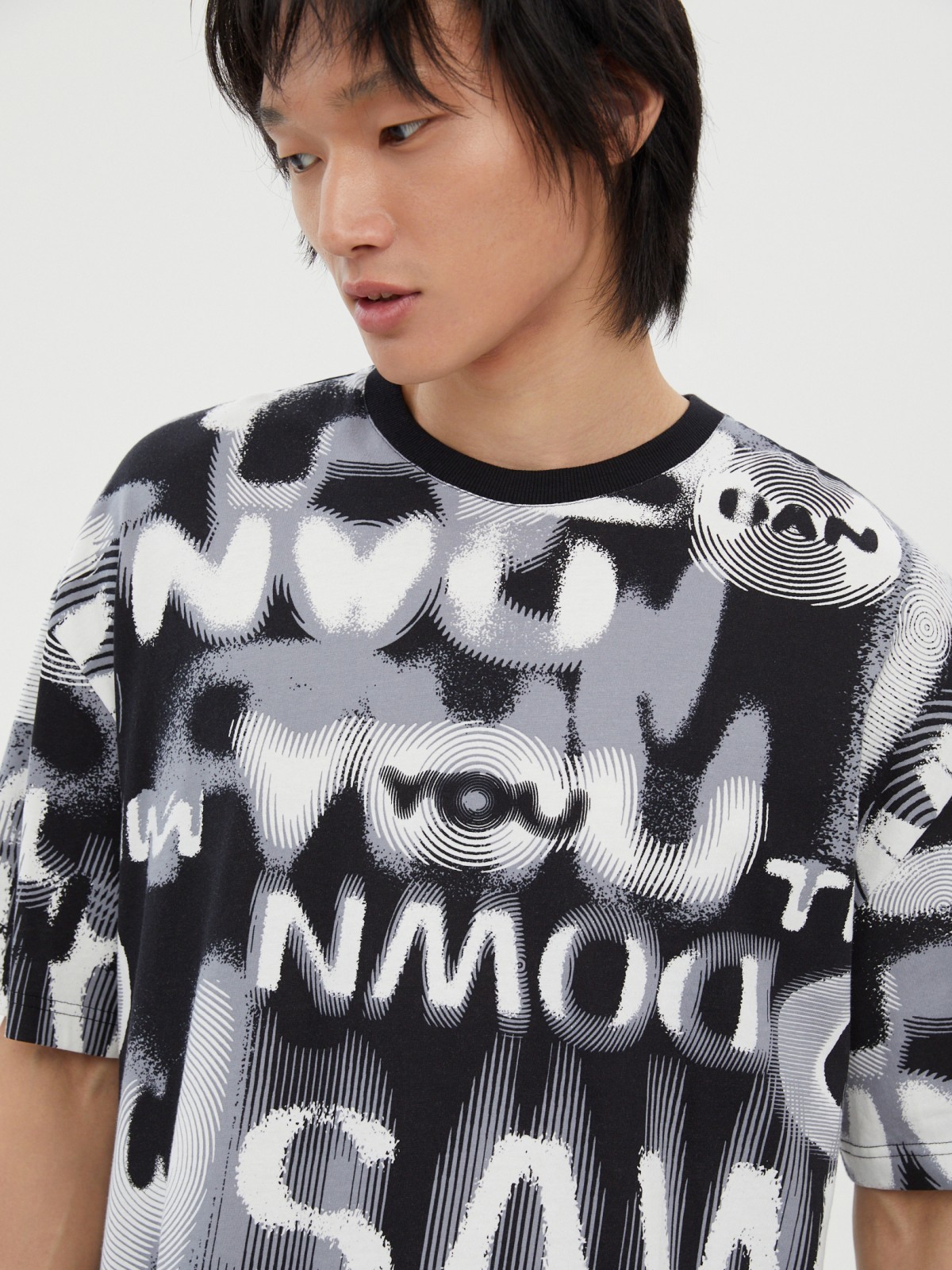 Футболка оверсайз из хлопка с принтом