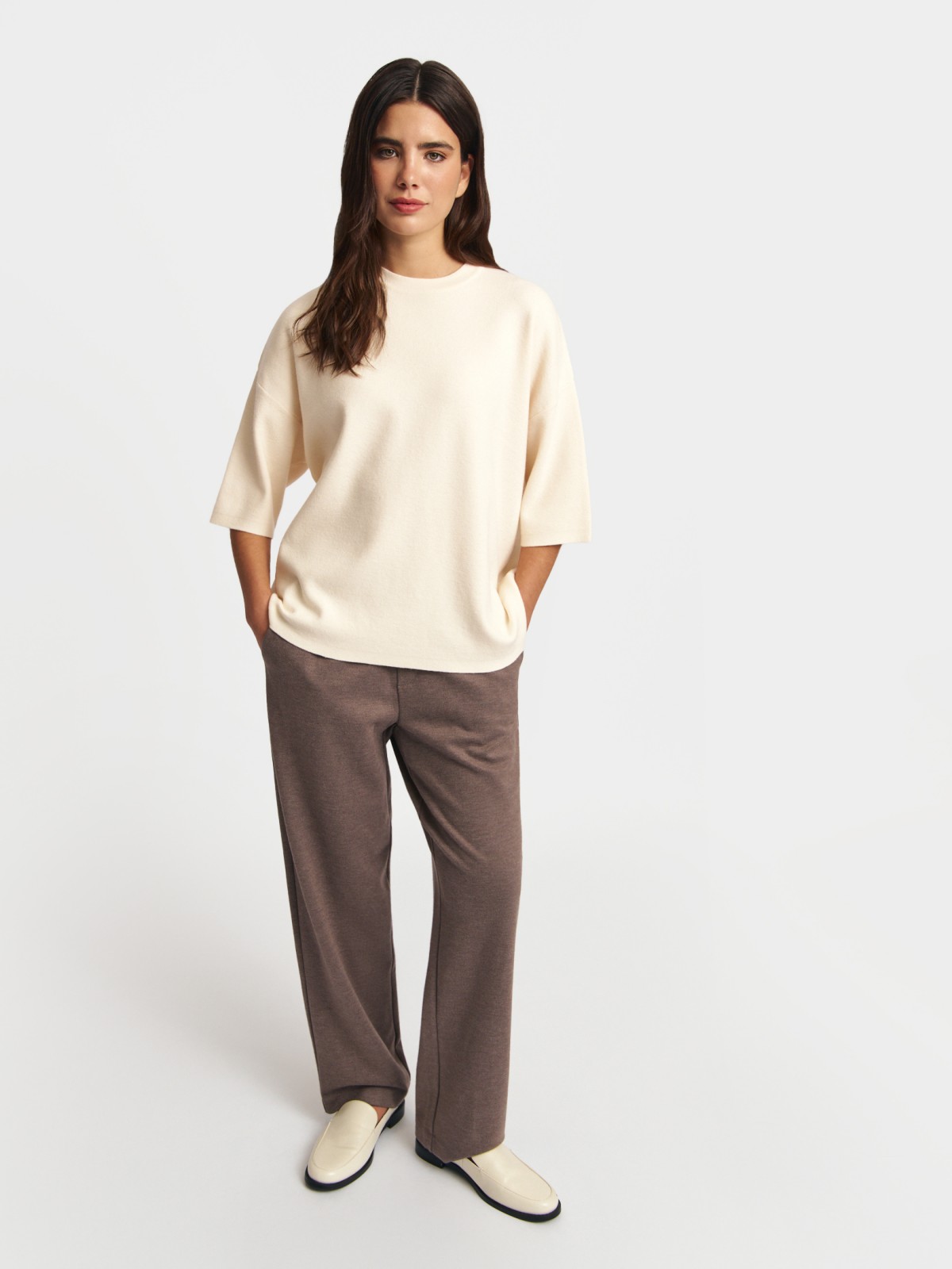 Трикотажный джемпер с коротким рукавом