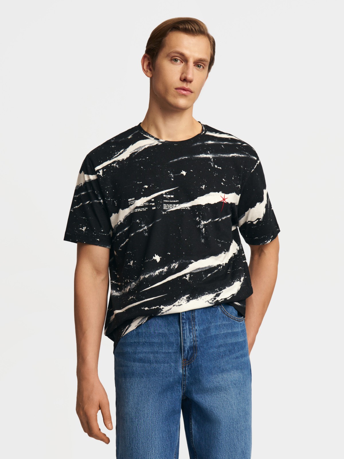 Футболка из хлопка с принтом