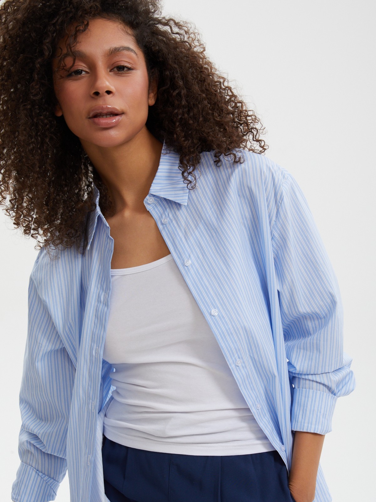 Майка-топ из хлопка на бретельках